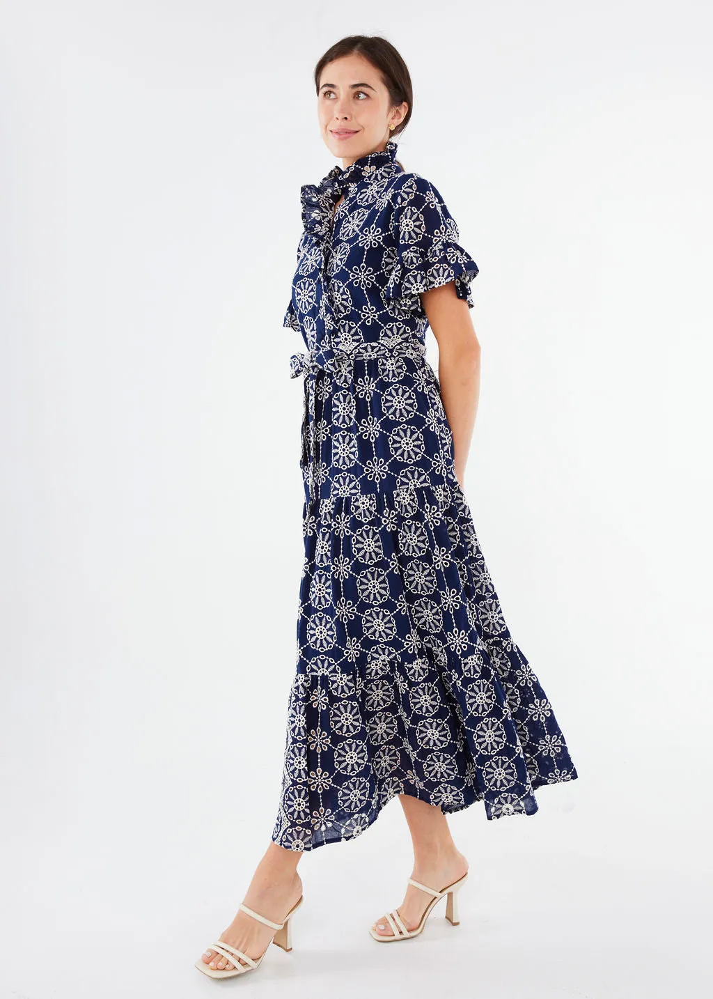 Sadie Maxi Dress Navy Medallion Eyelet sold by Abbey Glass product image thumbnail 4