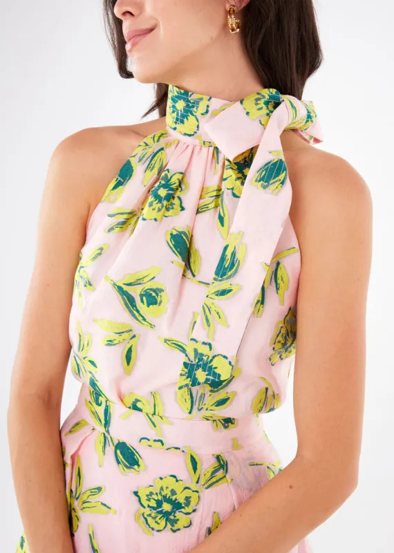 Rory Top Pink Tropical Tulip Jacquard sold by Abbey Glass