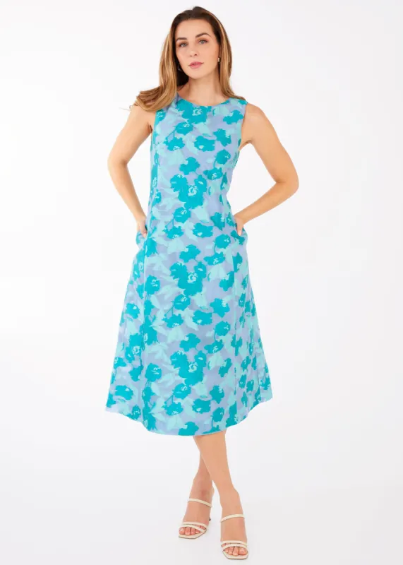 Avery Midi Dress Mint Rose Vine Organza sold by Abbey Glass