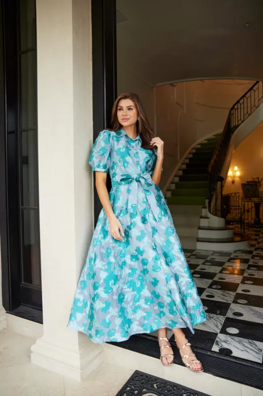 Charlotte Gown Mint Rose Vine Organza sold by Abbey Glass