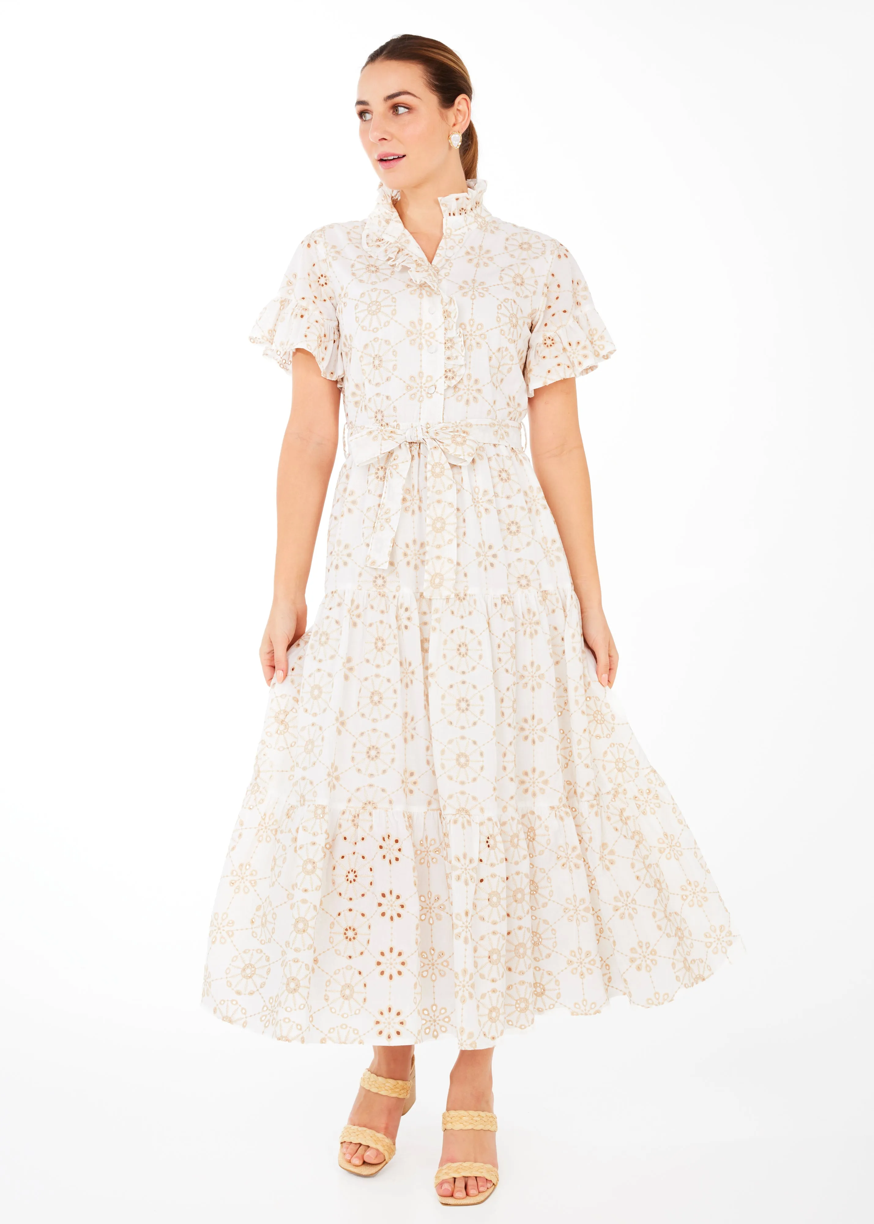 Sadie Maxi Dress White Medallion Eyelet sold by Abbey Glass product image thumbnail 3