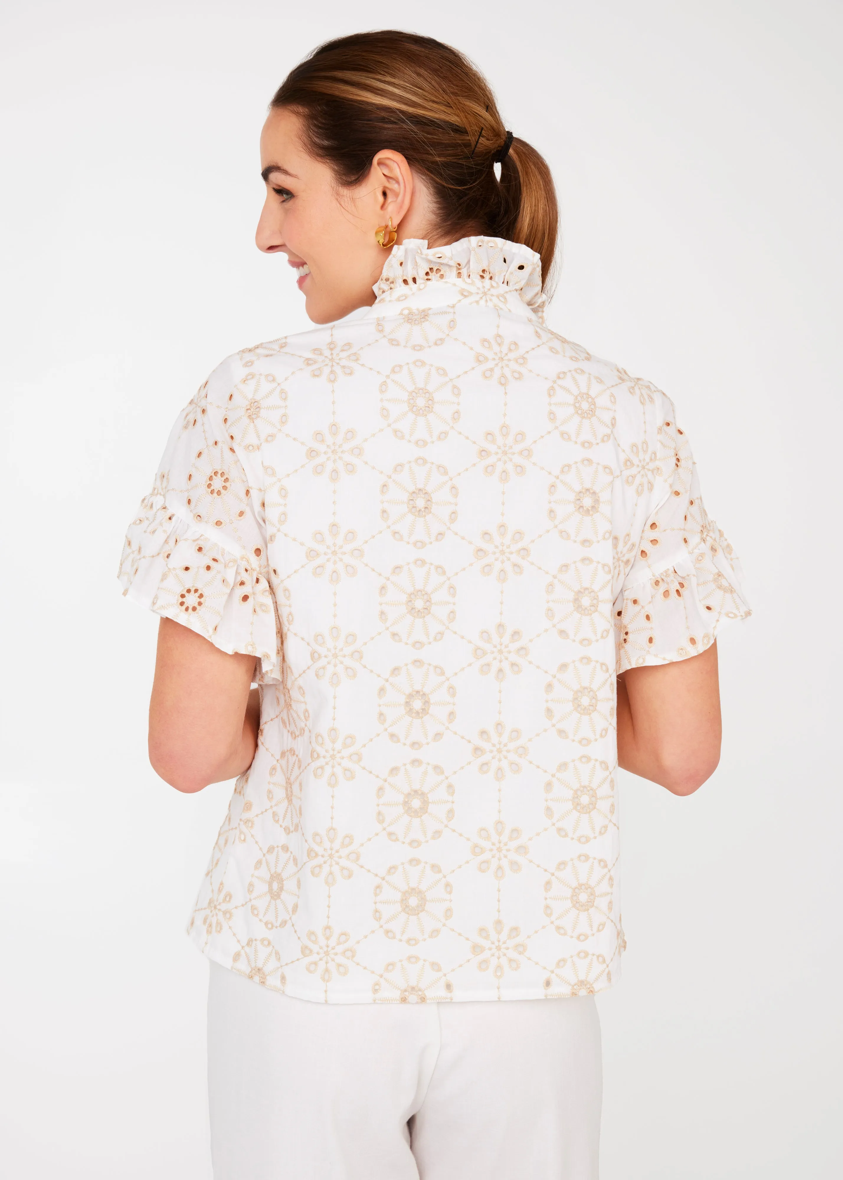 Sadie Top White Medallion Eyelet sold by Abbey Glass product image thumbnail 3