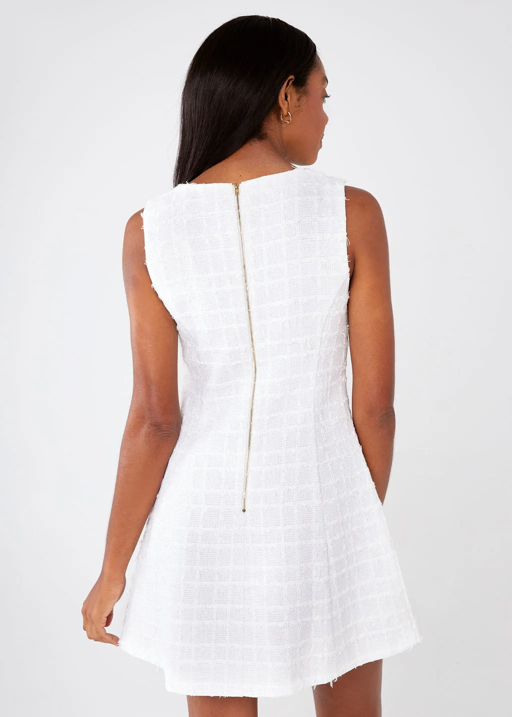 Avery Dress White Checkerboard Tweed sold by Abbey Glass product image thumbnail 3