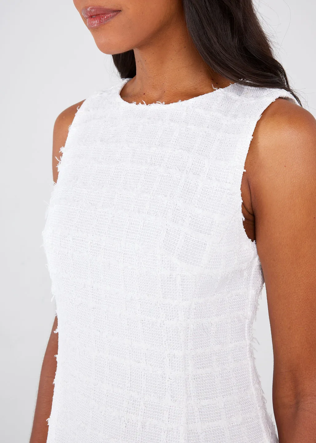 Avery Dress White Checkerboard Tweed sold by Abbey Glass product image thumbnail 2