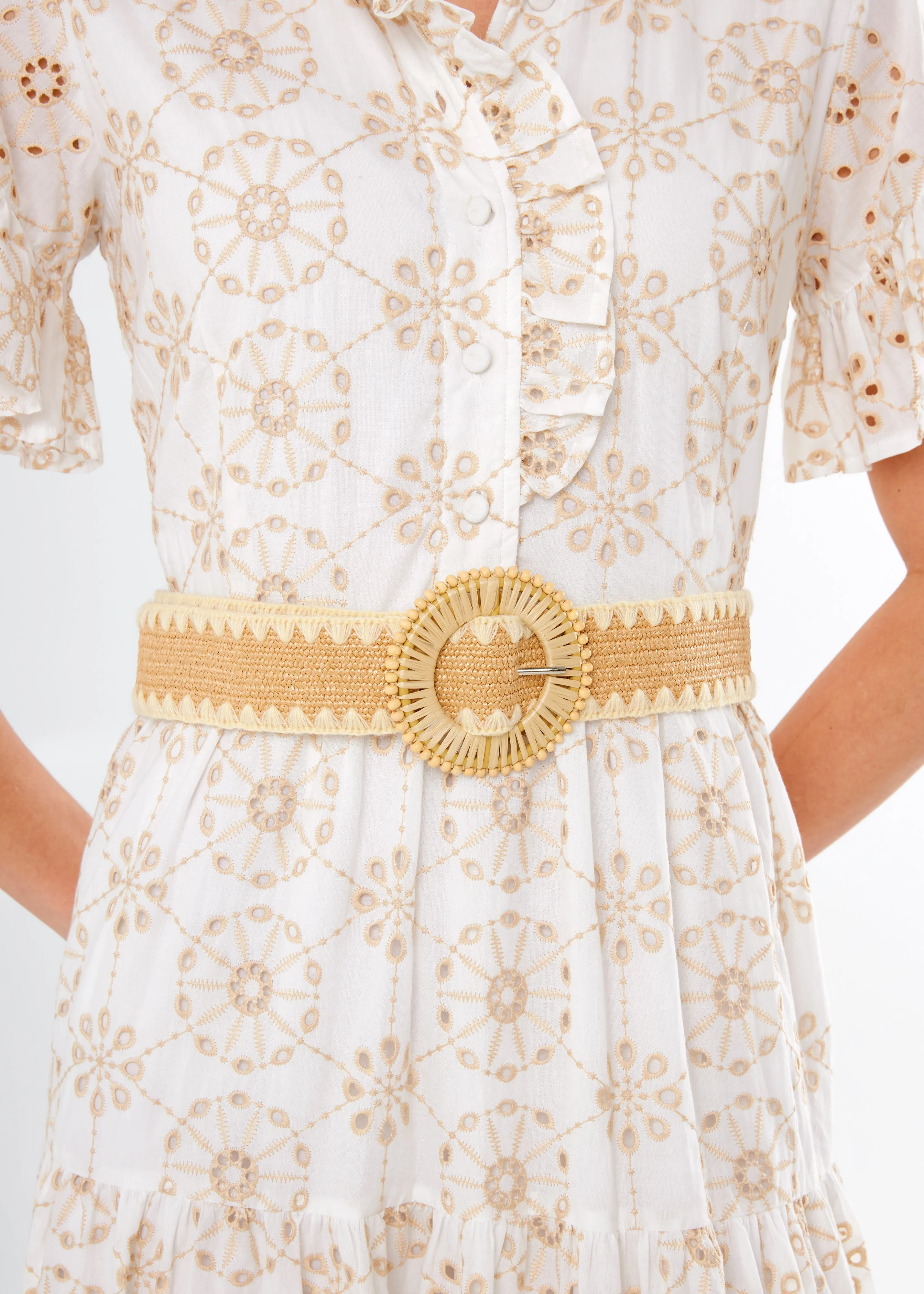 Woven Belt White sold by Abbey Glass