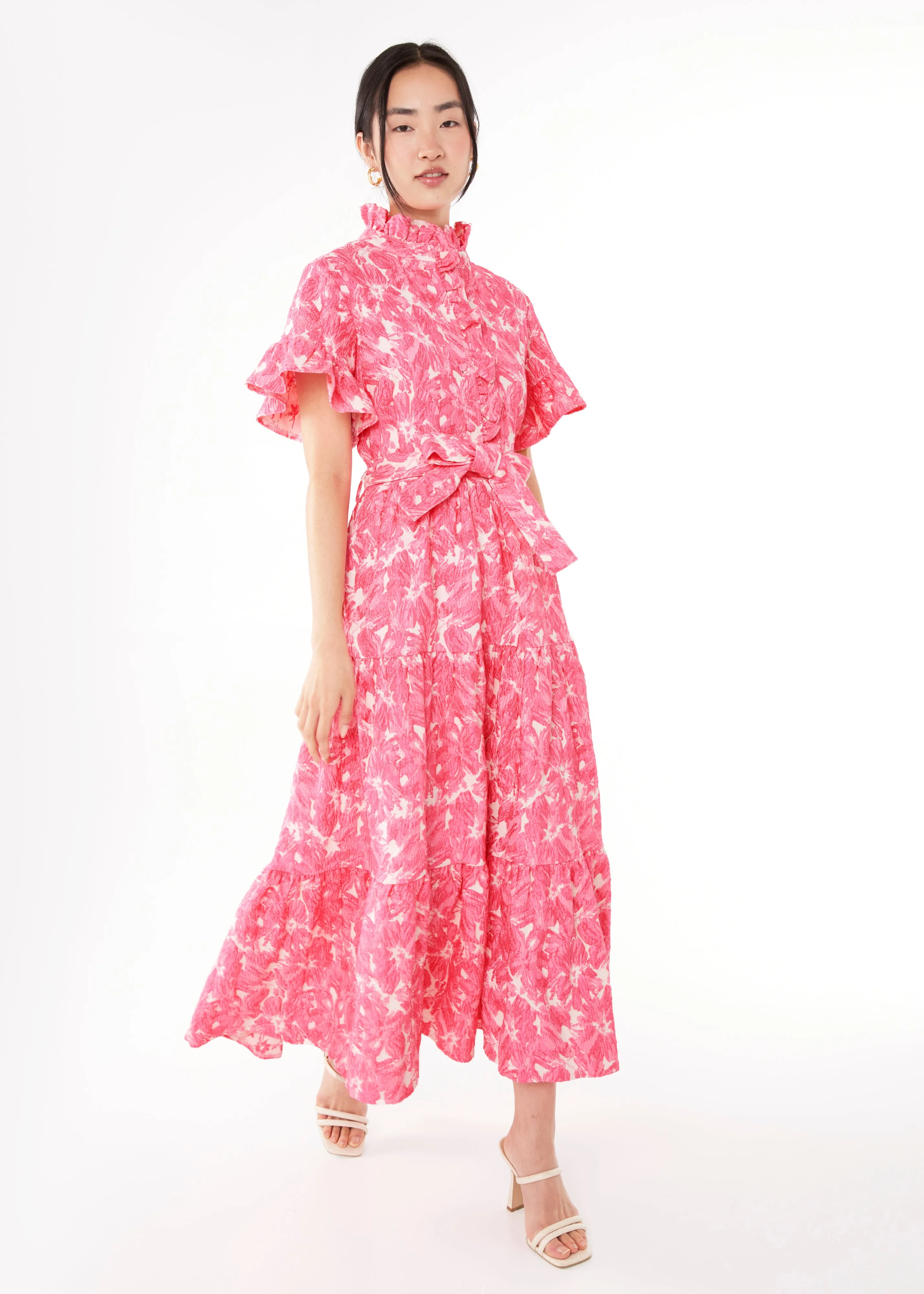 Sadie Maxi Dress Hot Pink Hibiscus Jacquard sold by Abbey Glass product image thumbnail 3