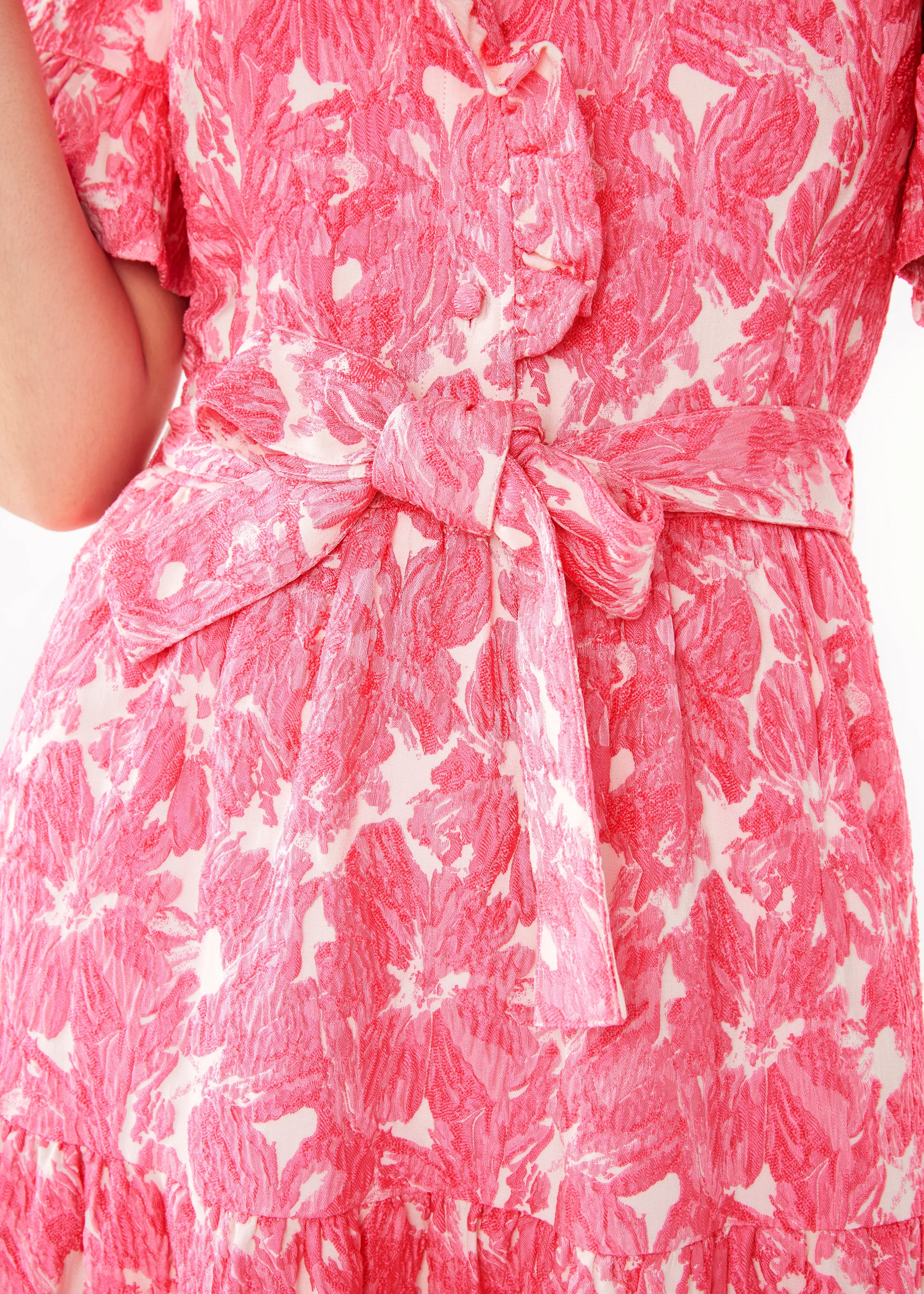 Sadie Maxi Dress Hot Pink Hibiscus Jacquard sold by Abbey Glass product image thumbnail 2