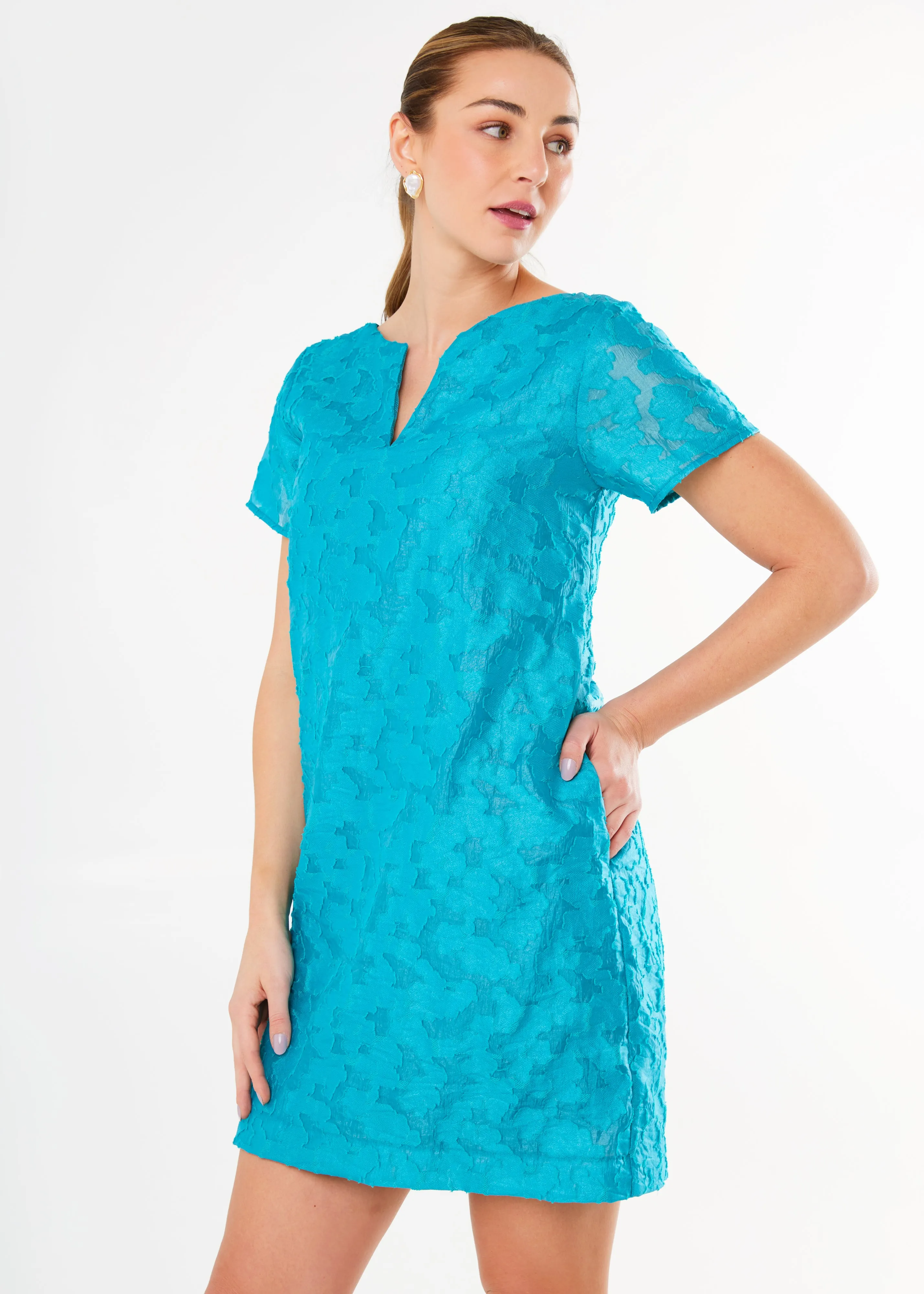 Lulu Dress Turquoise Cloud Organza sold by Abbey Glass product image thumbnail 3