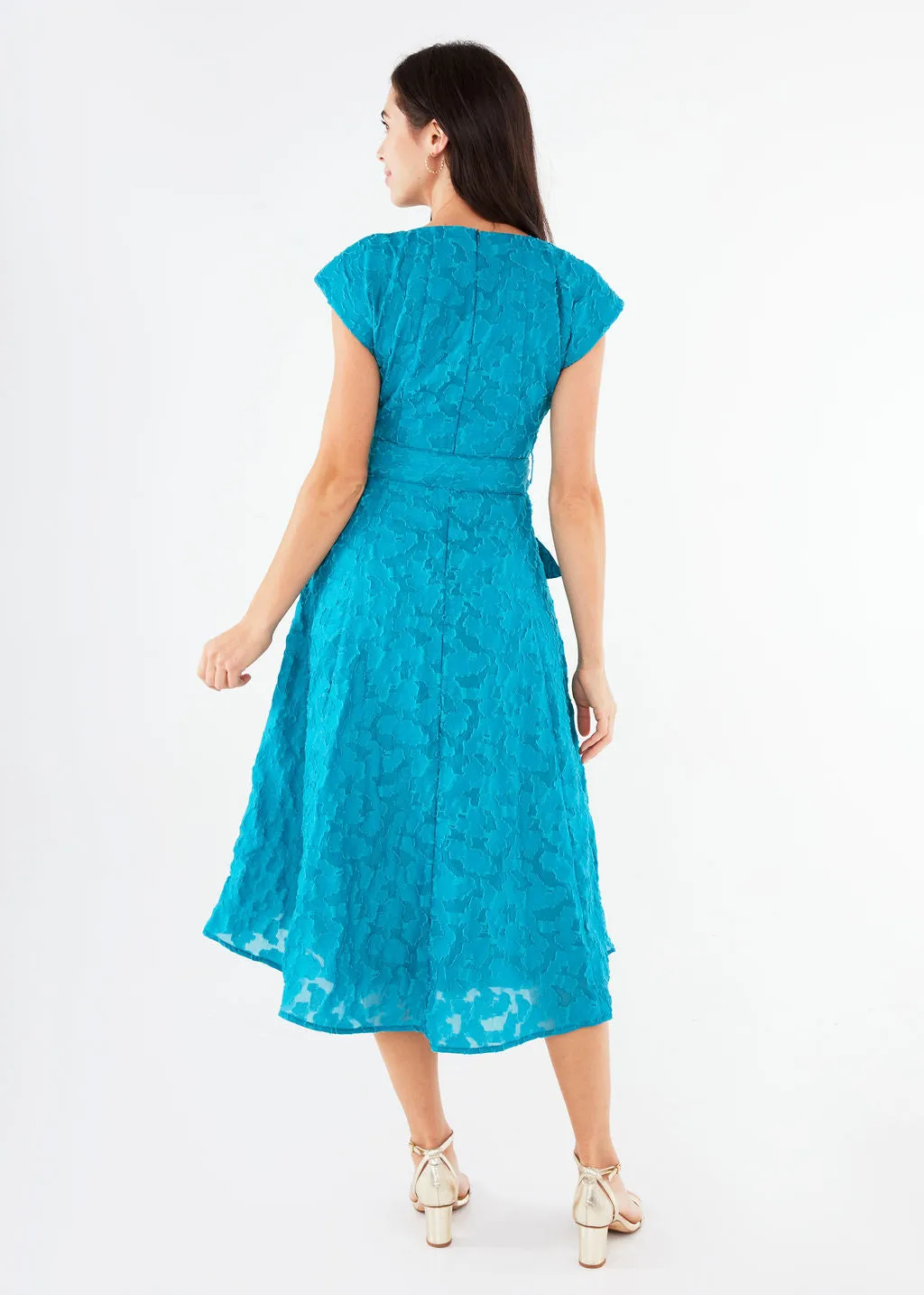Olivia Dress Turquoise Cloud Organza sold by Abbey Glass product image thumbnail 4