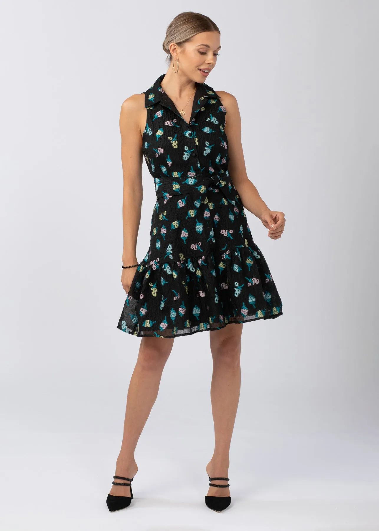 Lara Ruffle Mini Dress Bouquet sold by Abbey Glass