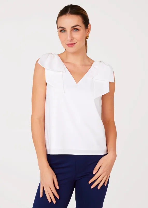 Meredith Top White Poplin sold by Abbey Glass