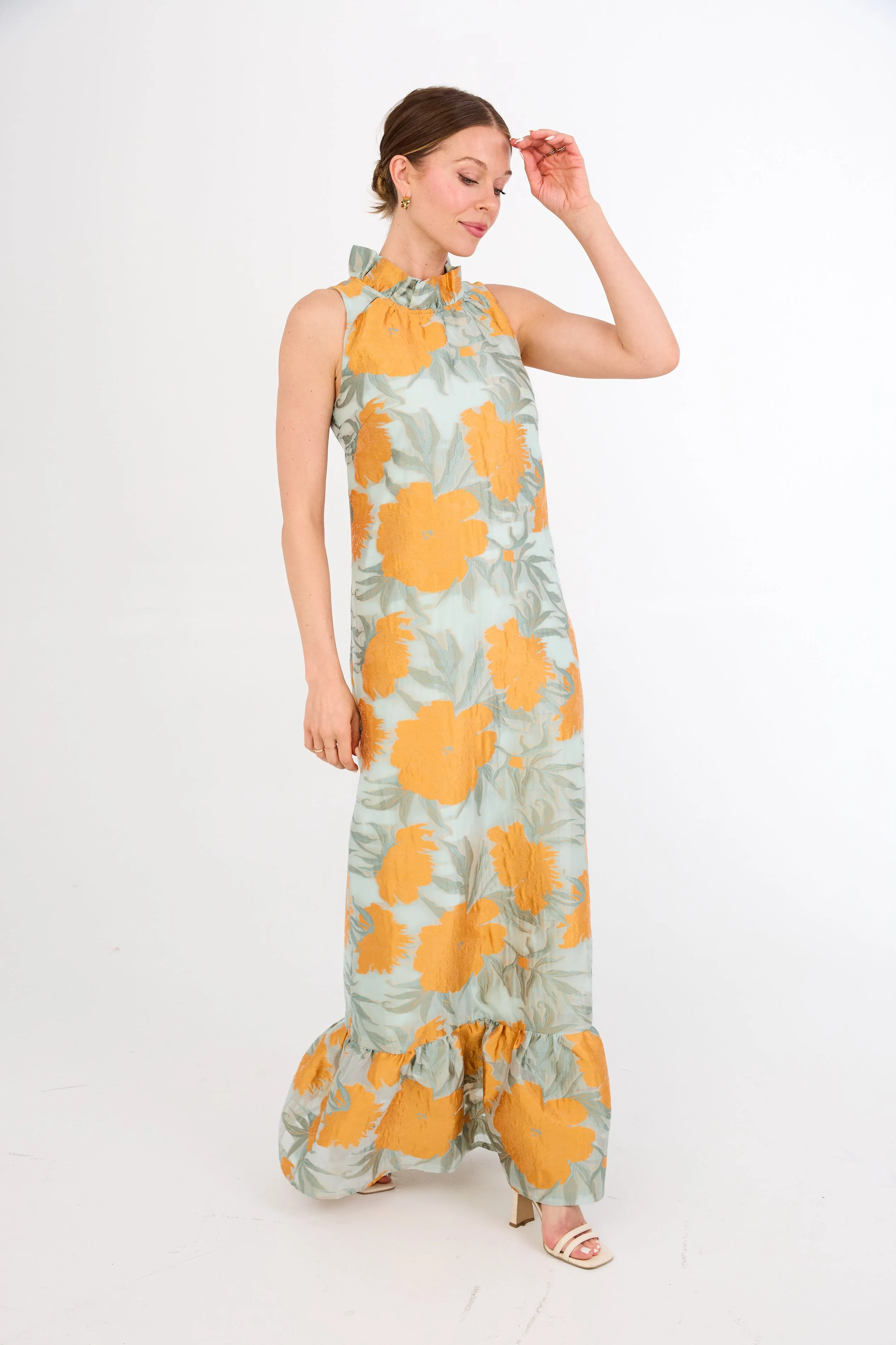 Camille Gown Mint Pansy Vine Organza sold by Abbey Glass product image thumbnail 3