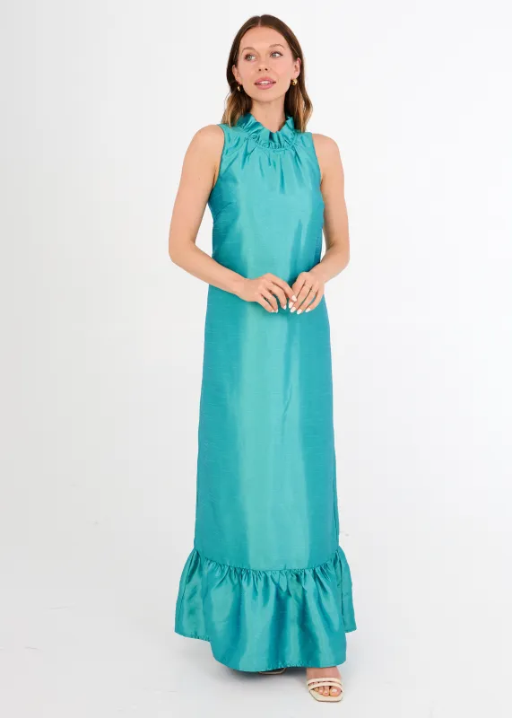 Camille Gown Teal Dupioni sold by Abbey Glass