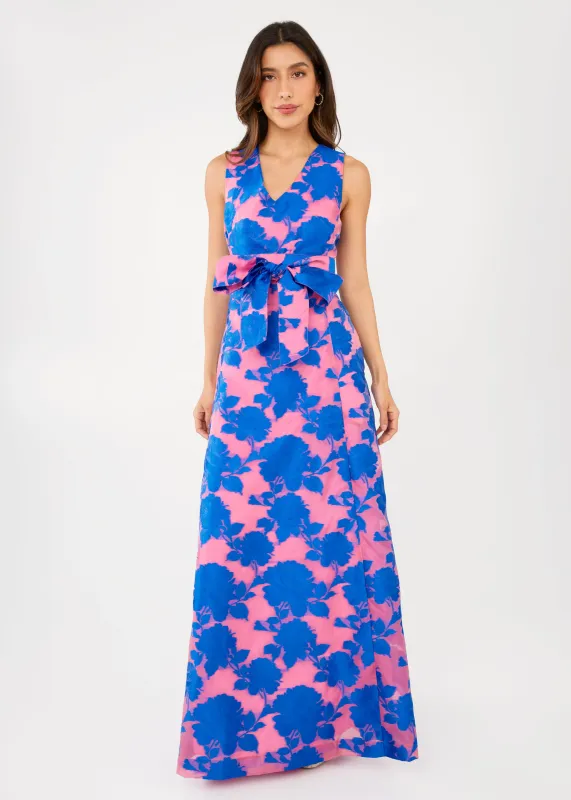 Arden Gown Pink and Blue Tea Rose Organza sold by Abbey Glass