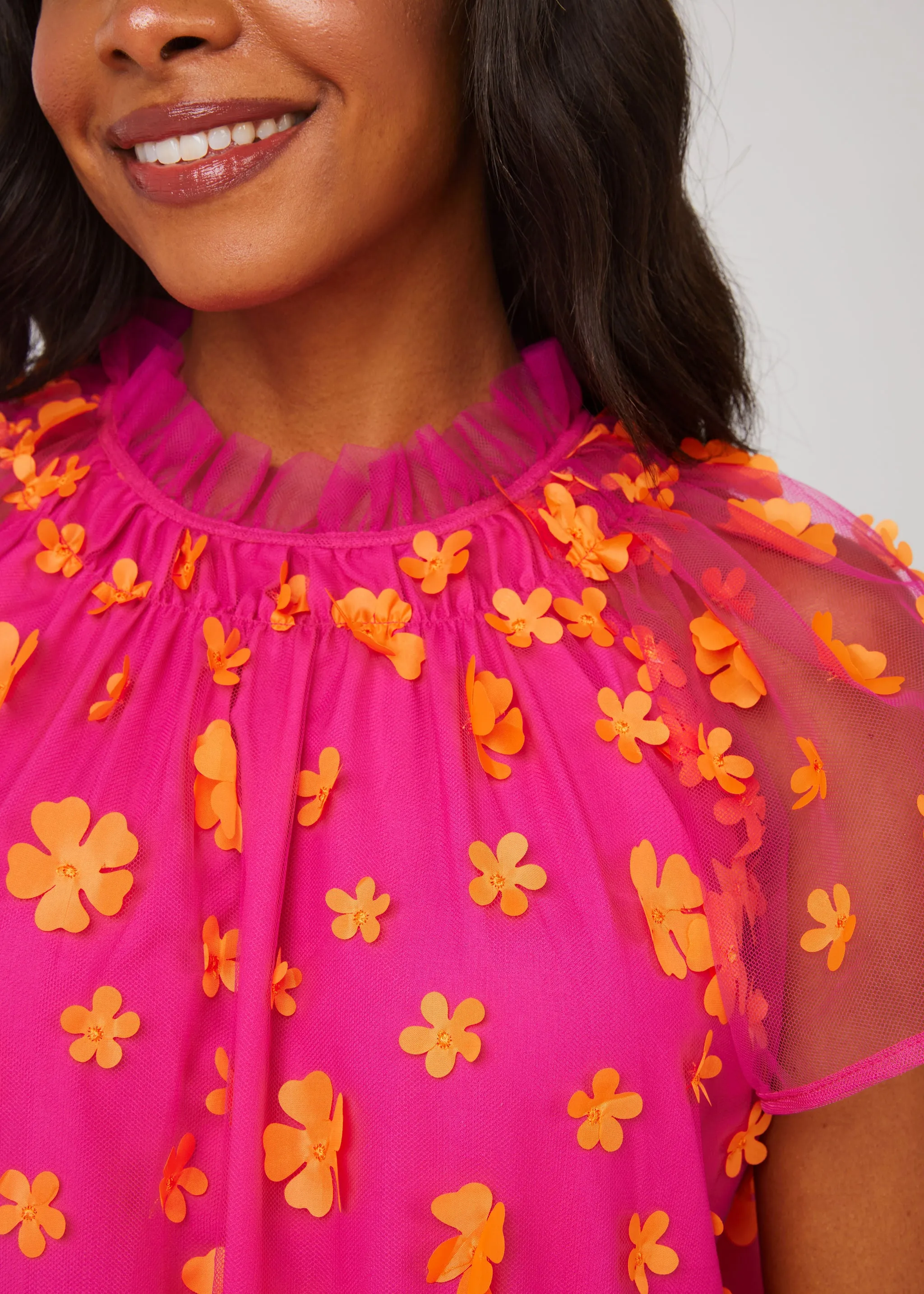 Quinn Dress Magenta Flower Tulle sold by Abbey Glass product image thumbnail 2