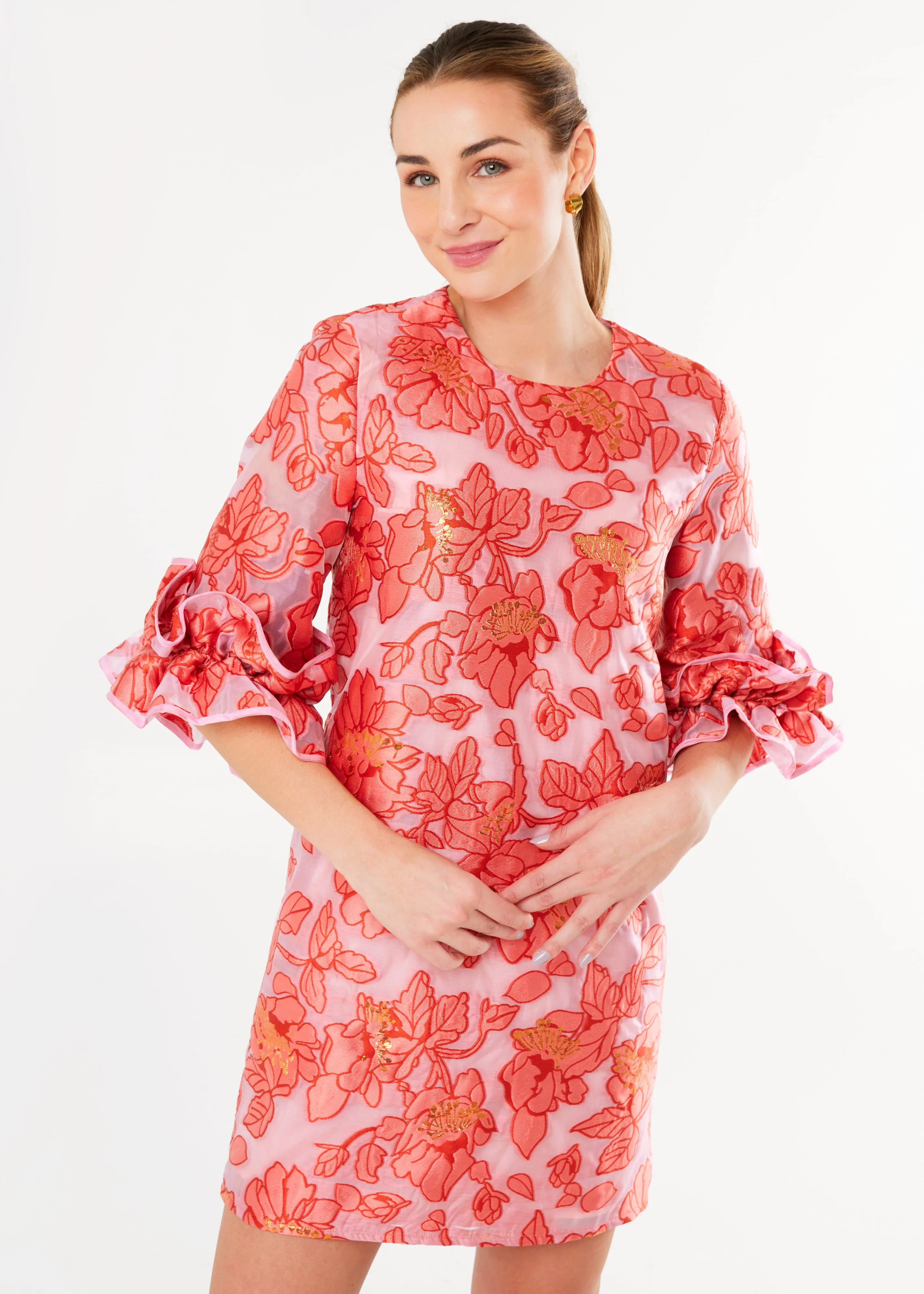 Bronwyn Dress Rose Blossom Organza sold by Abbey Glass