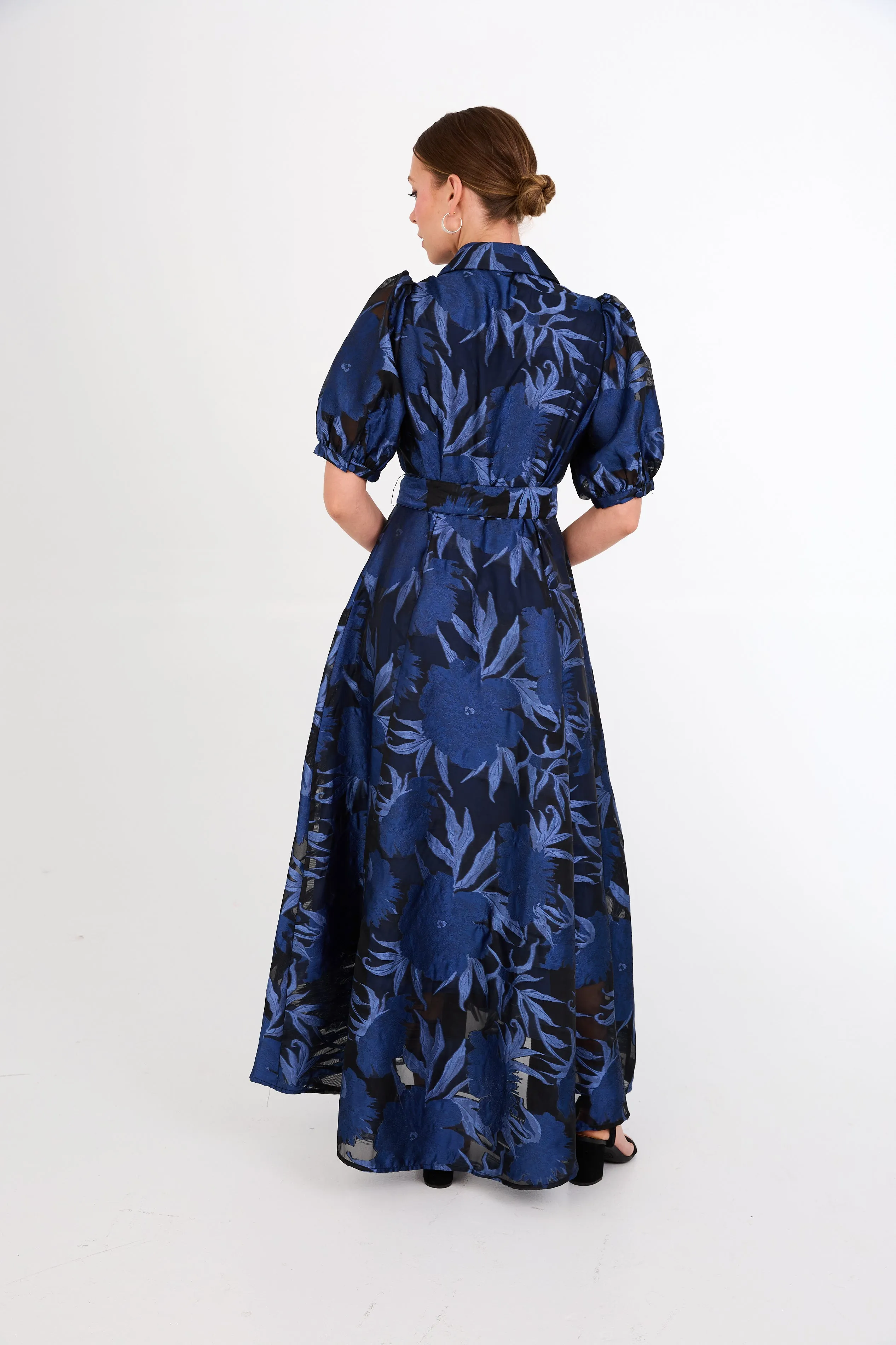 Charlotte Gown Royal Blue Pansy Vine Organza sold by Abbey Glass product image thumbnail 4