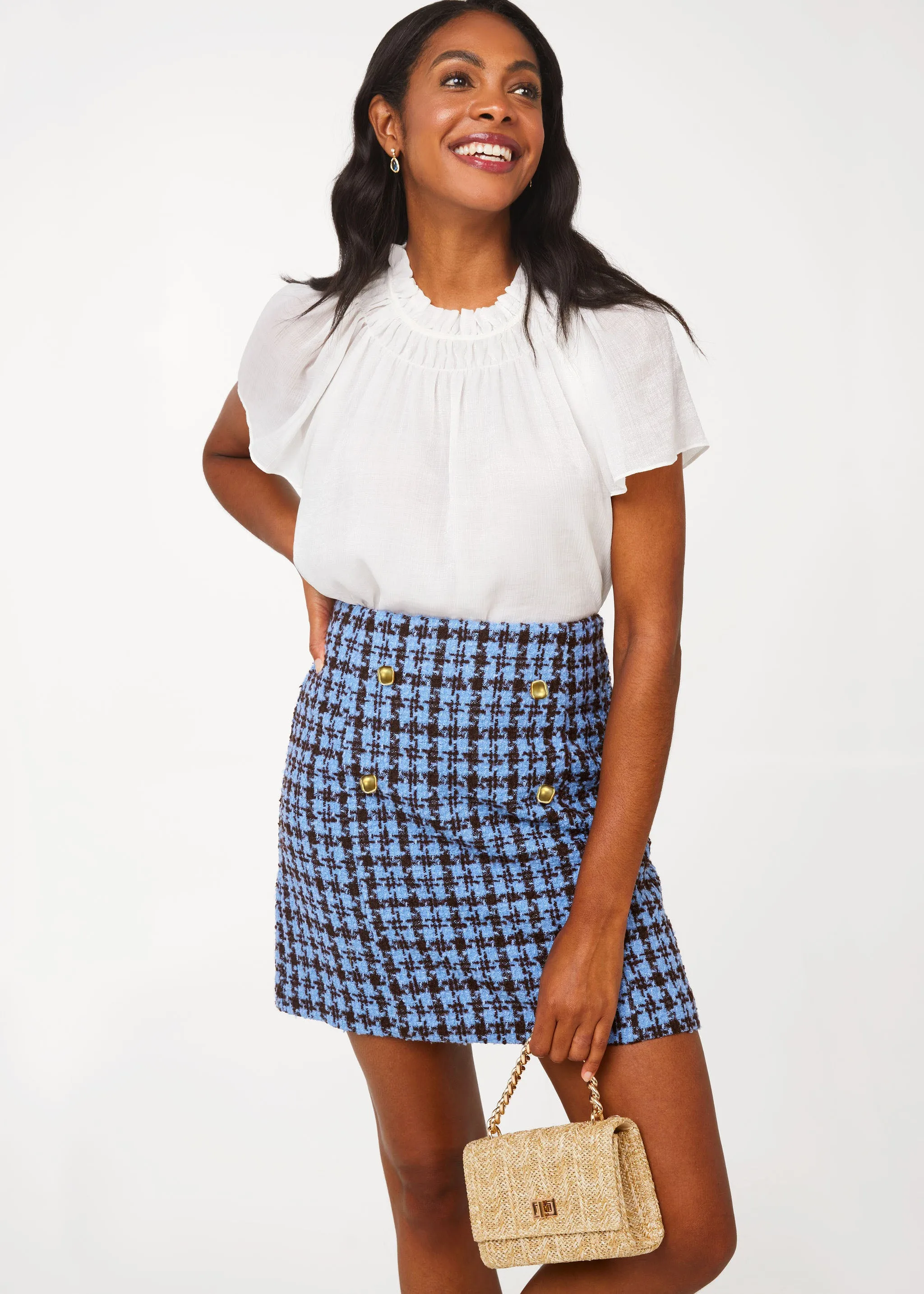 Quinn Blouse White Sparkle Chiffon sold by Abbey Glass product image thumbnail 4