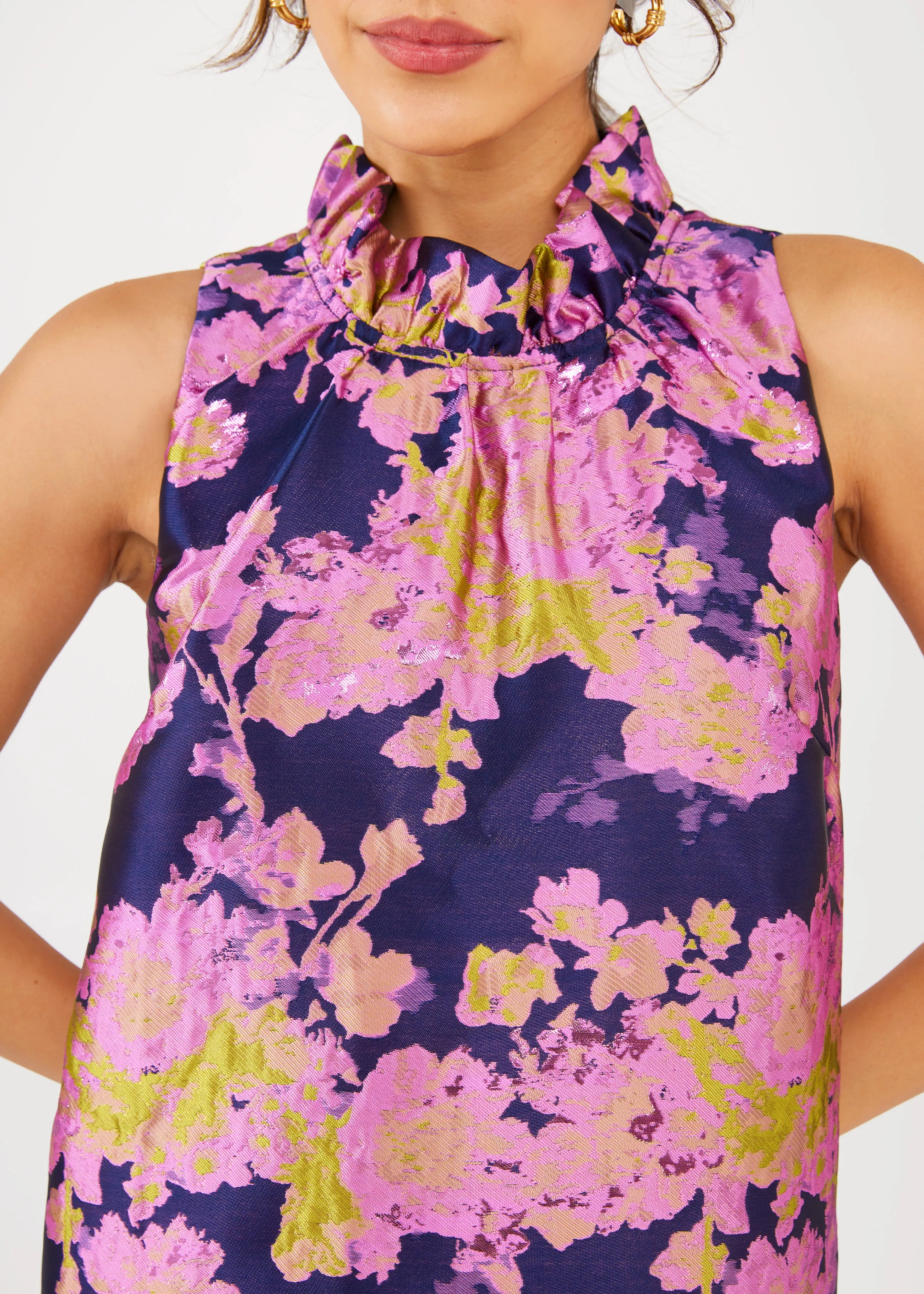 Camille Gown Navy Abstract Brocade sold by Abbey Glass product image thumbnail 2