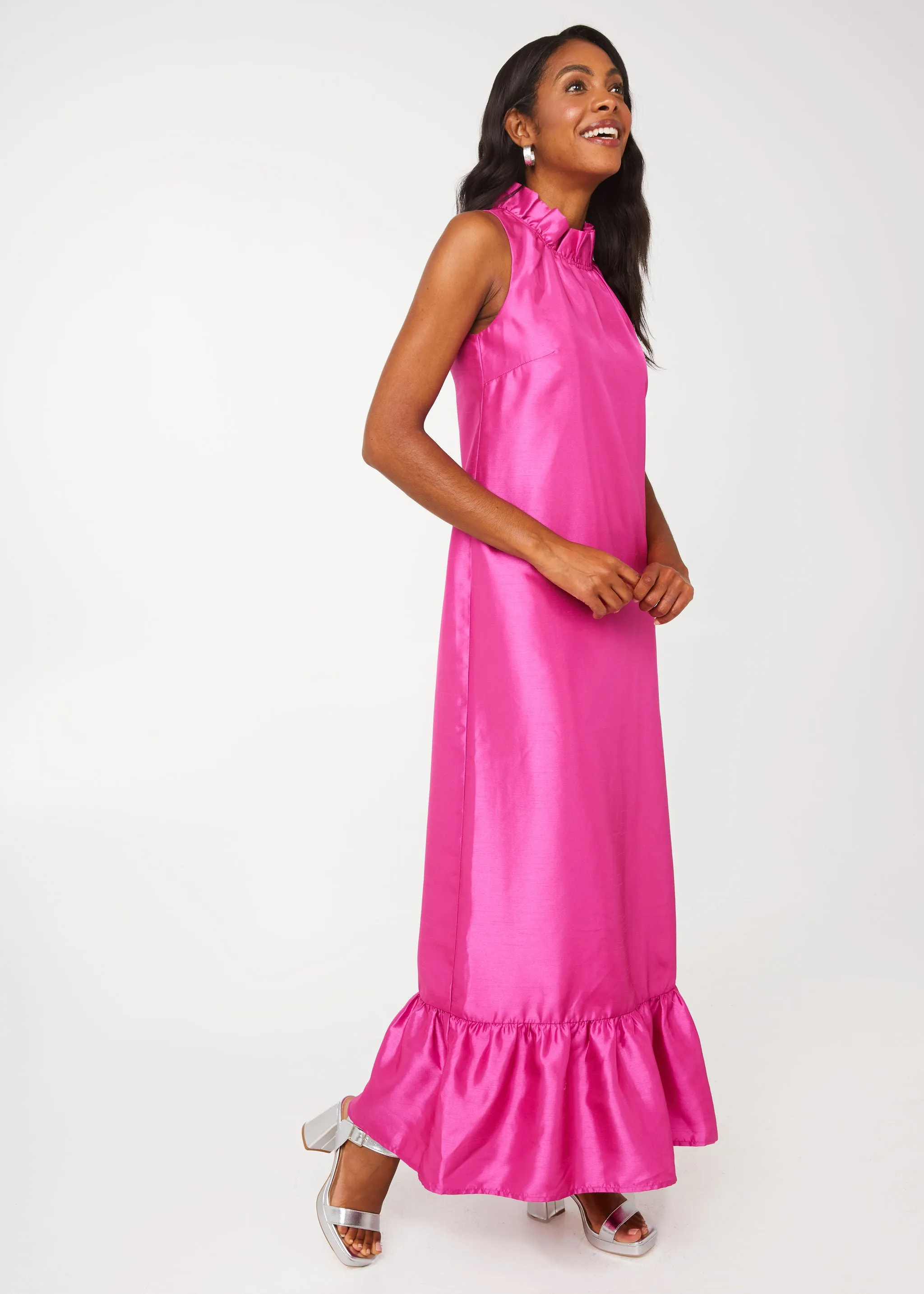 Camille Gown Hot Pink Dupioni sold by Abbey Glass product image thumbnail 4