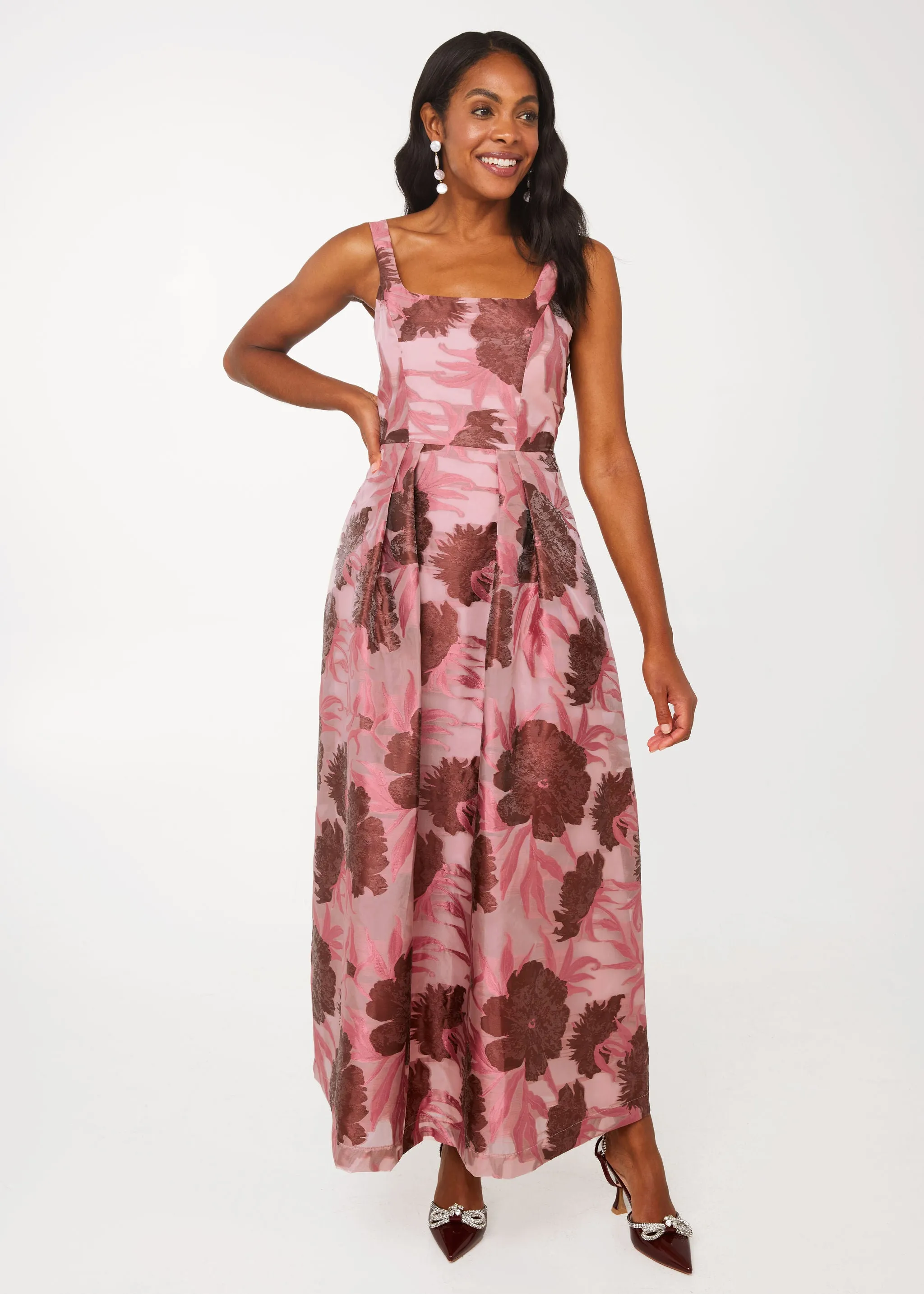 Victoria Gown Blush Pansy Vine Organza sold by Abbey Glass product image thumbnail 4