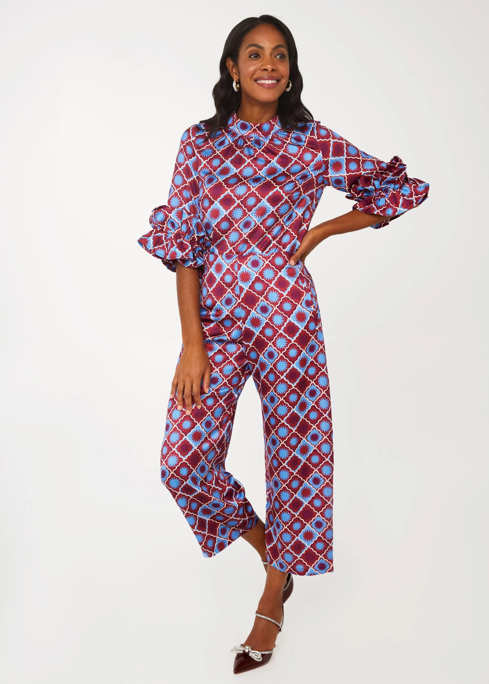 Taylor Pant Burgundy Sunburst Satin sold by Abbey Glass product image thumbnail 4