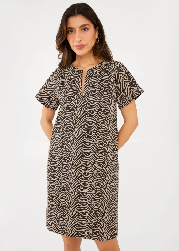 Lulu Dress Zebra Jacquard sold by Abbey Glass
