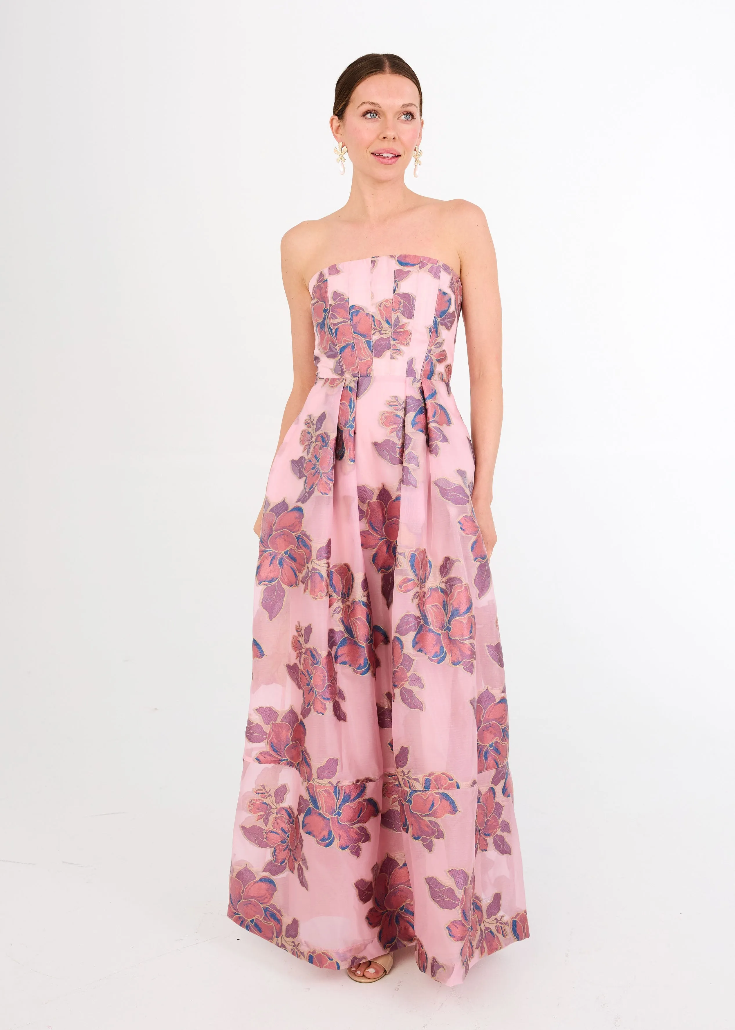 Catherine Gown Pink Peony Organza sold by Abbey Glass