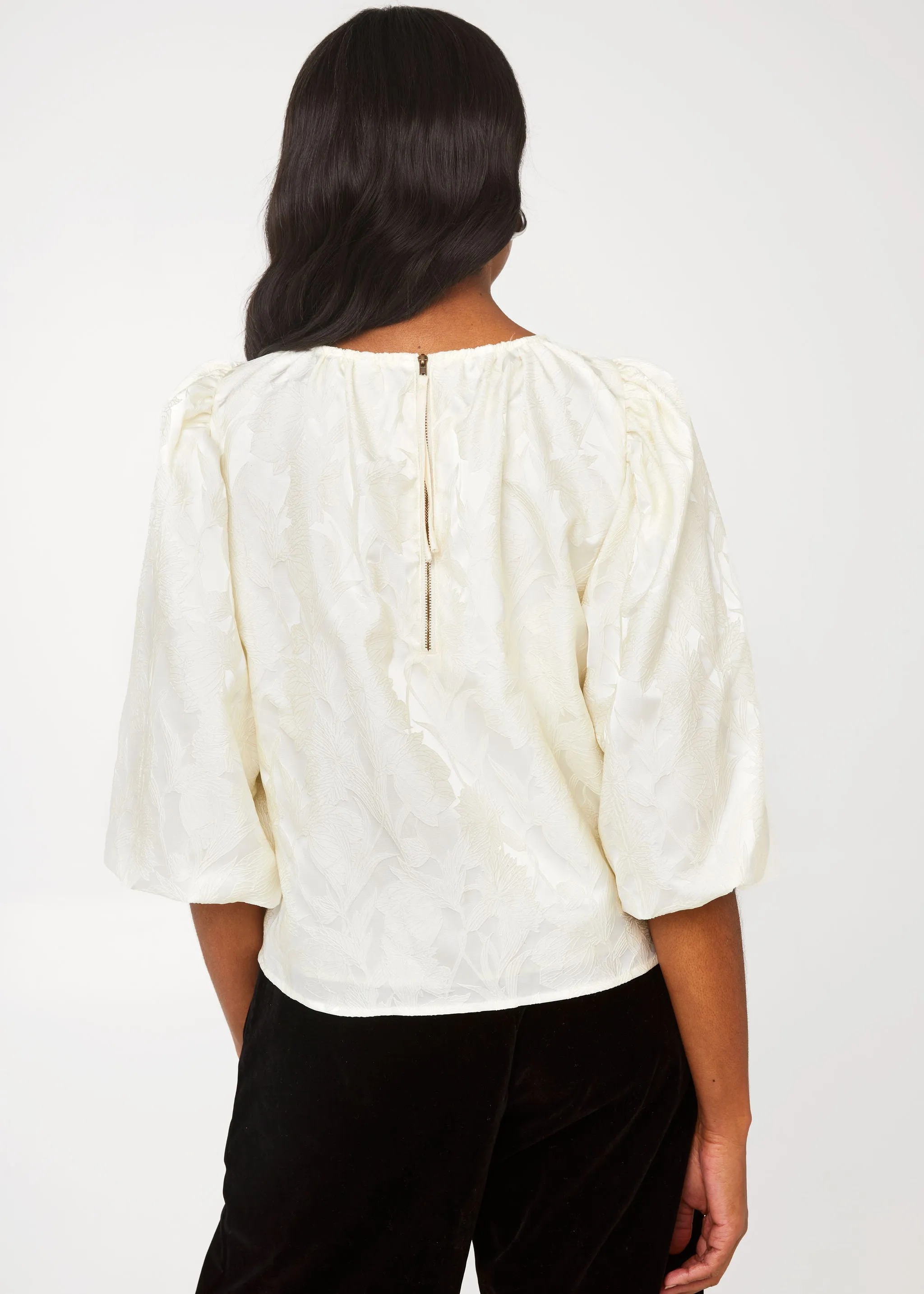 Hadley Top Ivory Embossed Satin sold by Abbey Glass product image thumbnail 3
