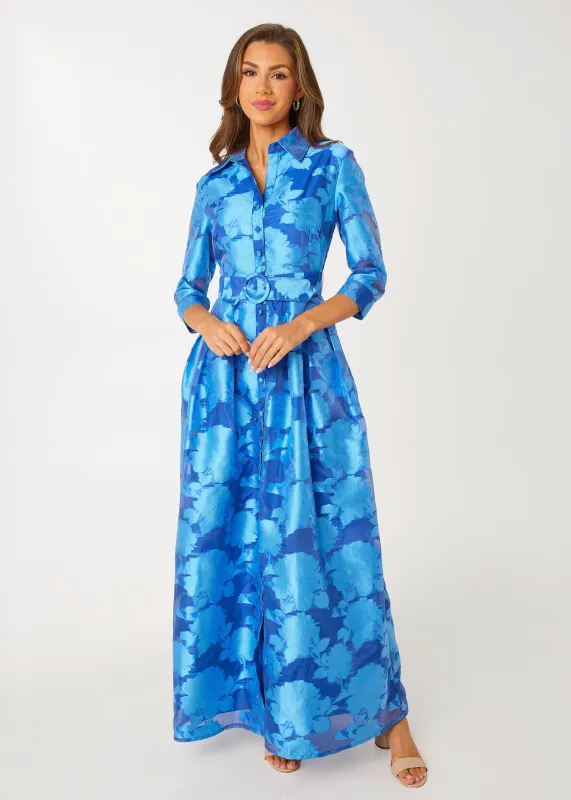 Cecilia Gown Blue Tea Rose Organza sold by Abbey Glass