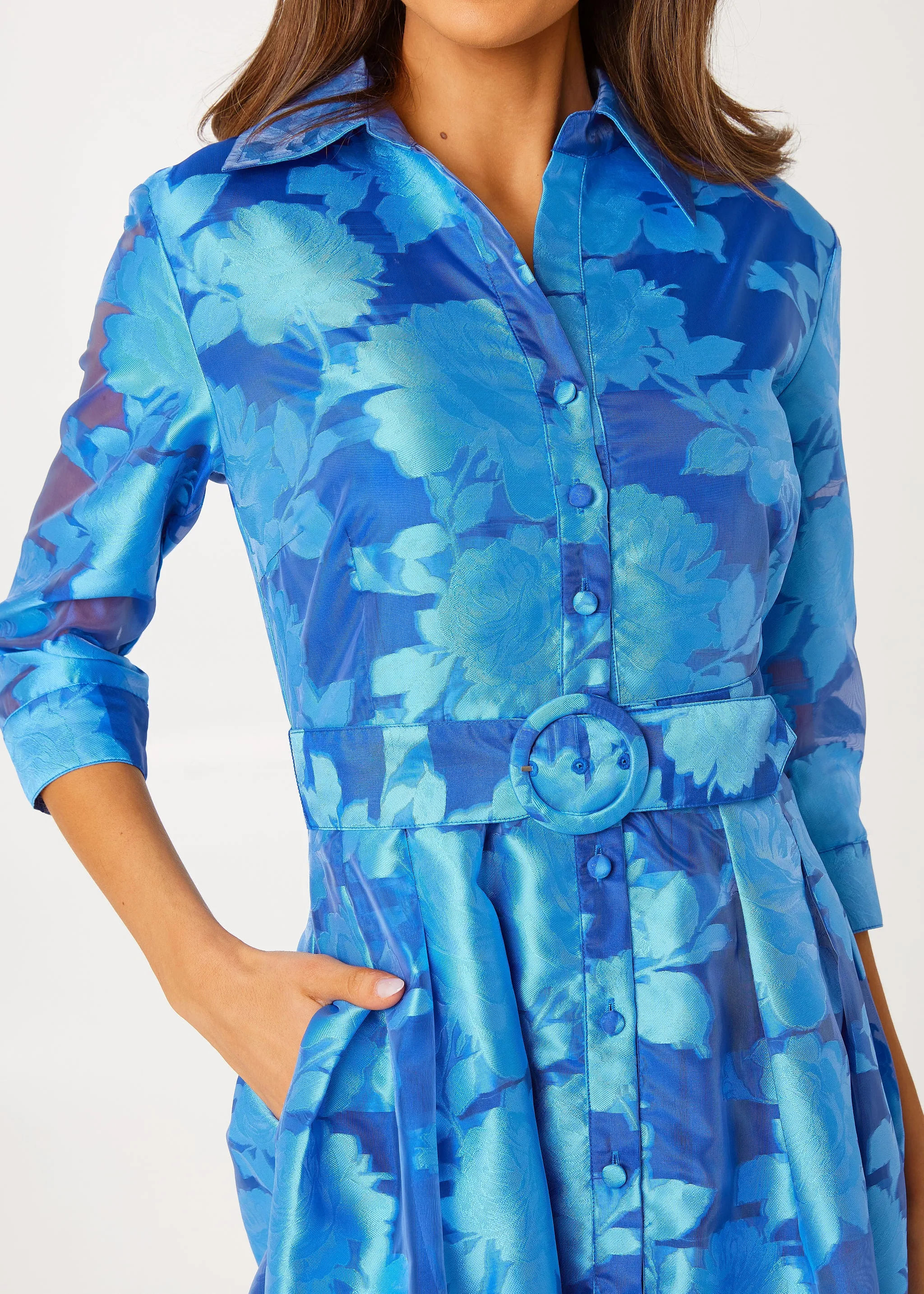 Cecilia Gown Blue Tea Rose Organza sold by Abbey Glass product image thumbnail 3