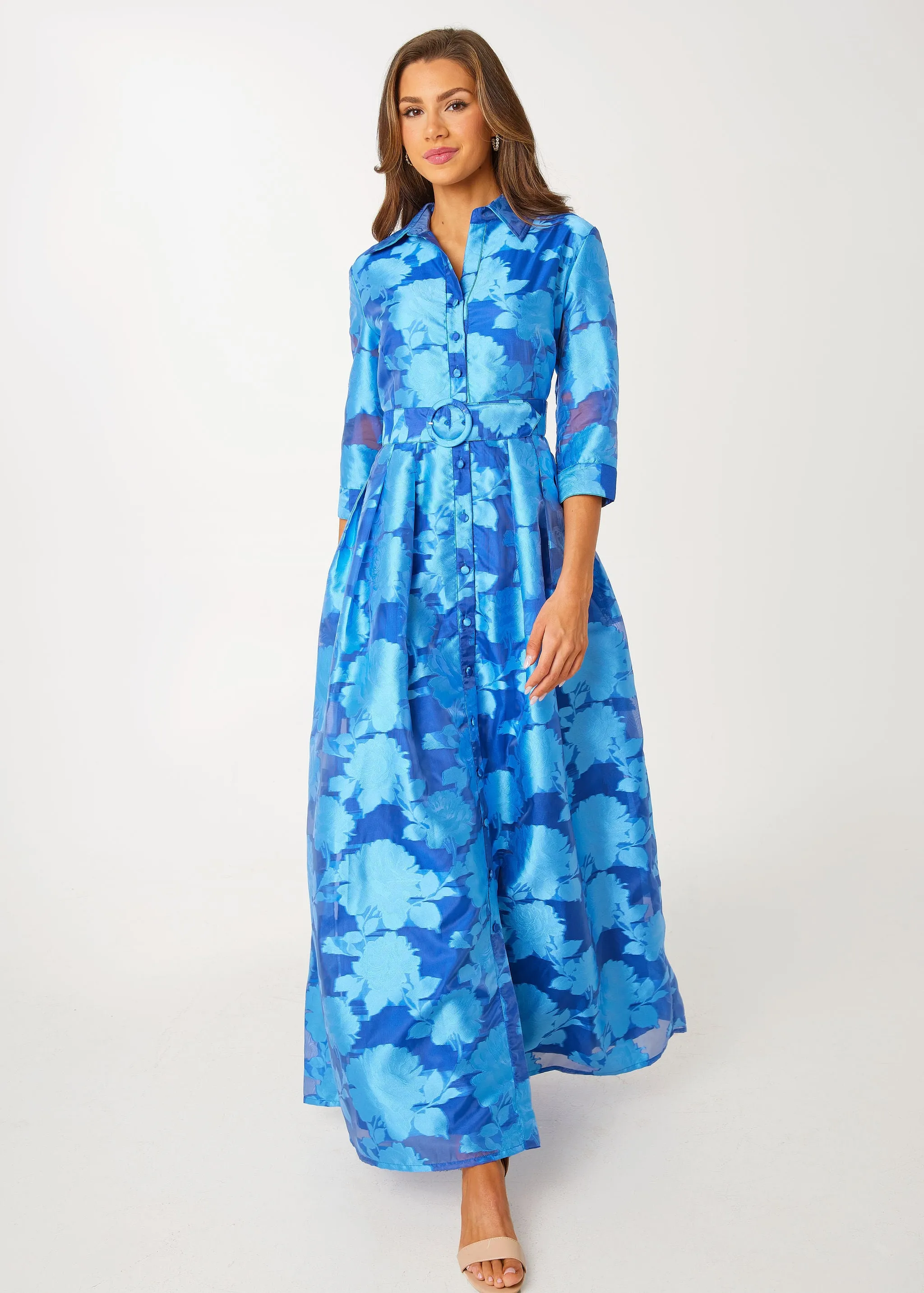 Cecilia Gown Blue Tea Rose Organza sold by Abbey Glass product image thumbnail 4