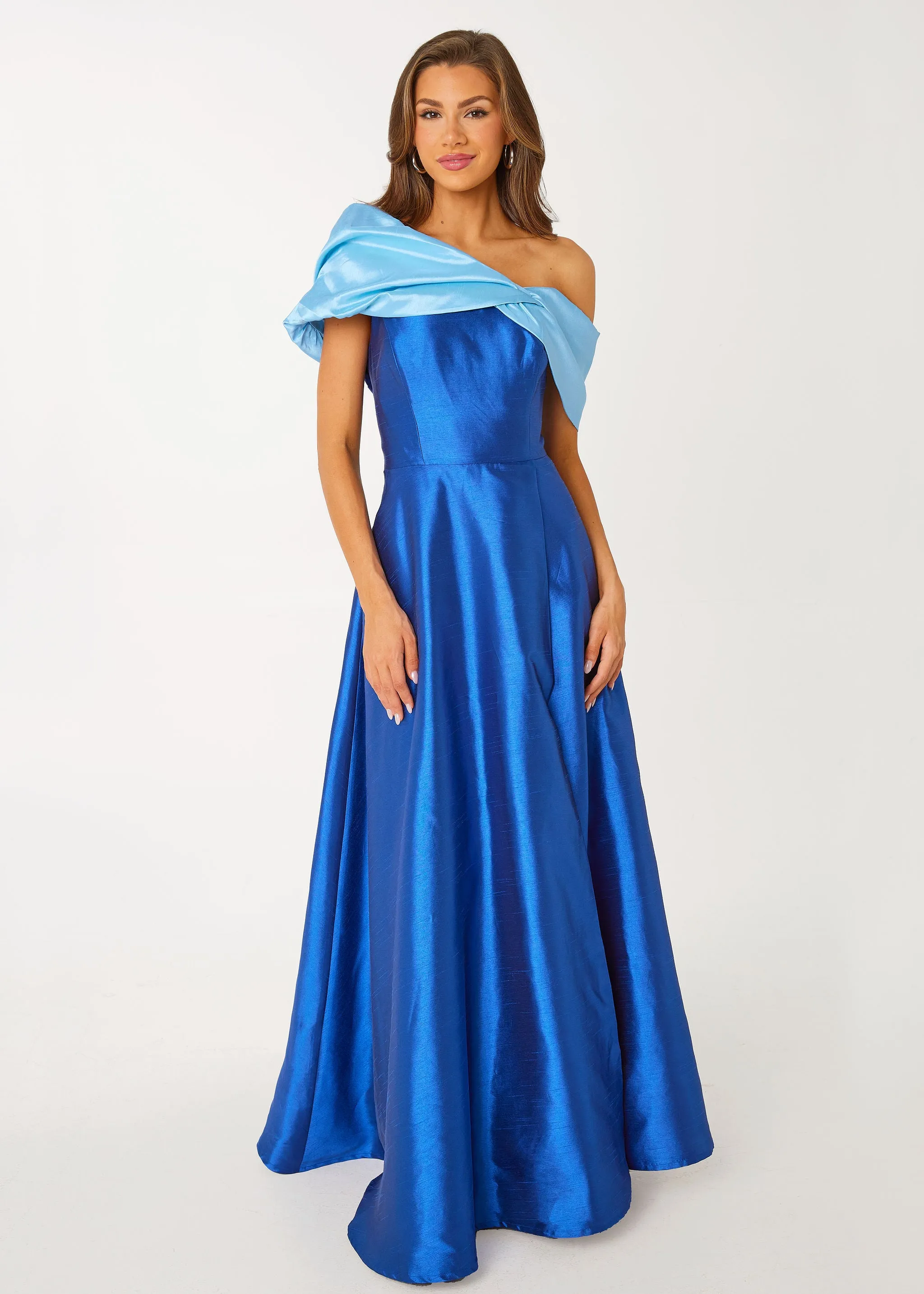 Amelia Gown Cobalt Dupioni sold by Abbey Glass product image thumbnail 3