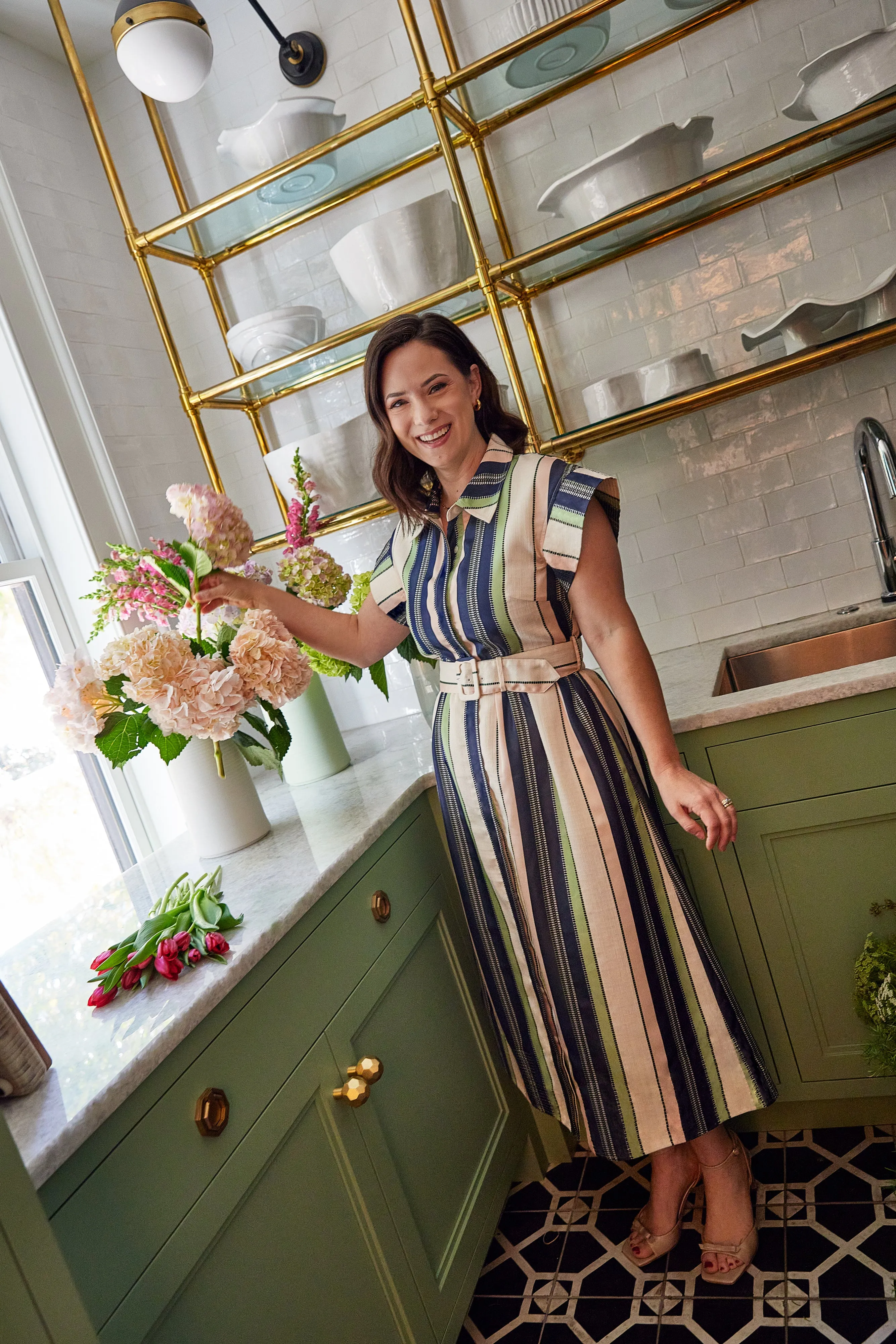 Harper Dress Navy Coastal Stripe Jacquard sold by Abbey Glass product image thumbnail 5