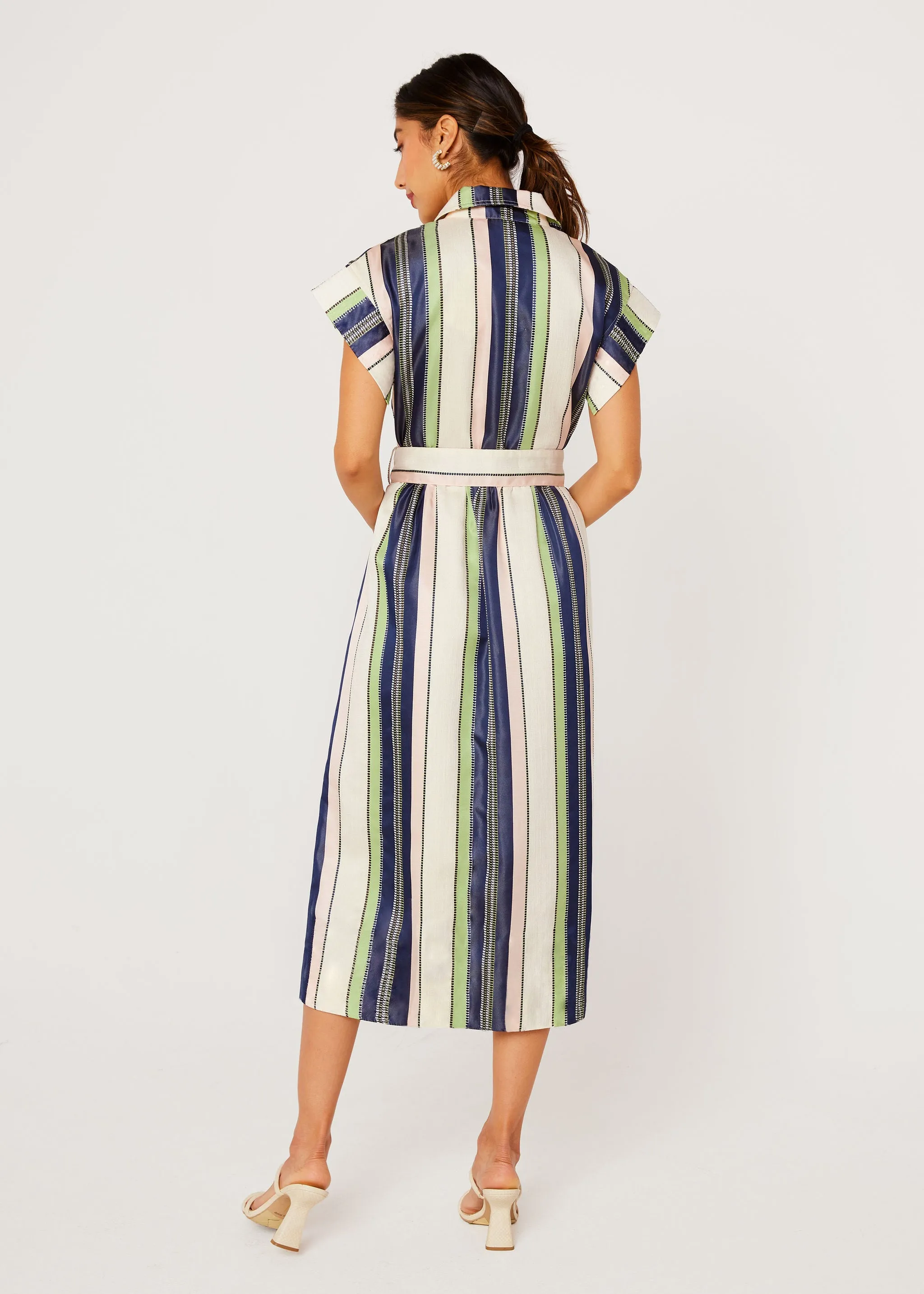 Harper Dress Navy Coastal Stripe Jacquard sold by Abbey Glass product image thumbnail 4