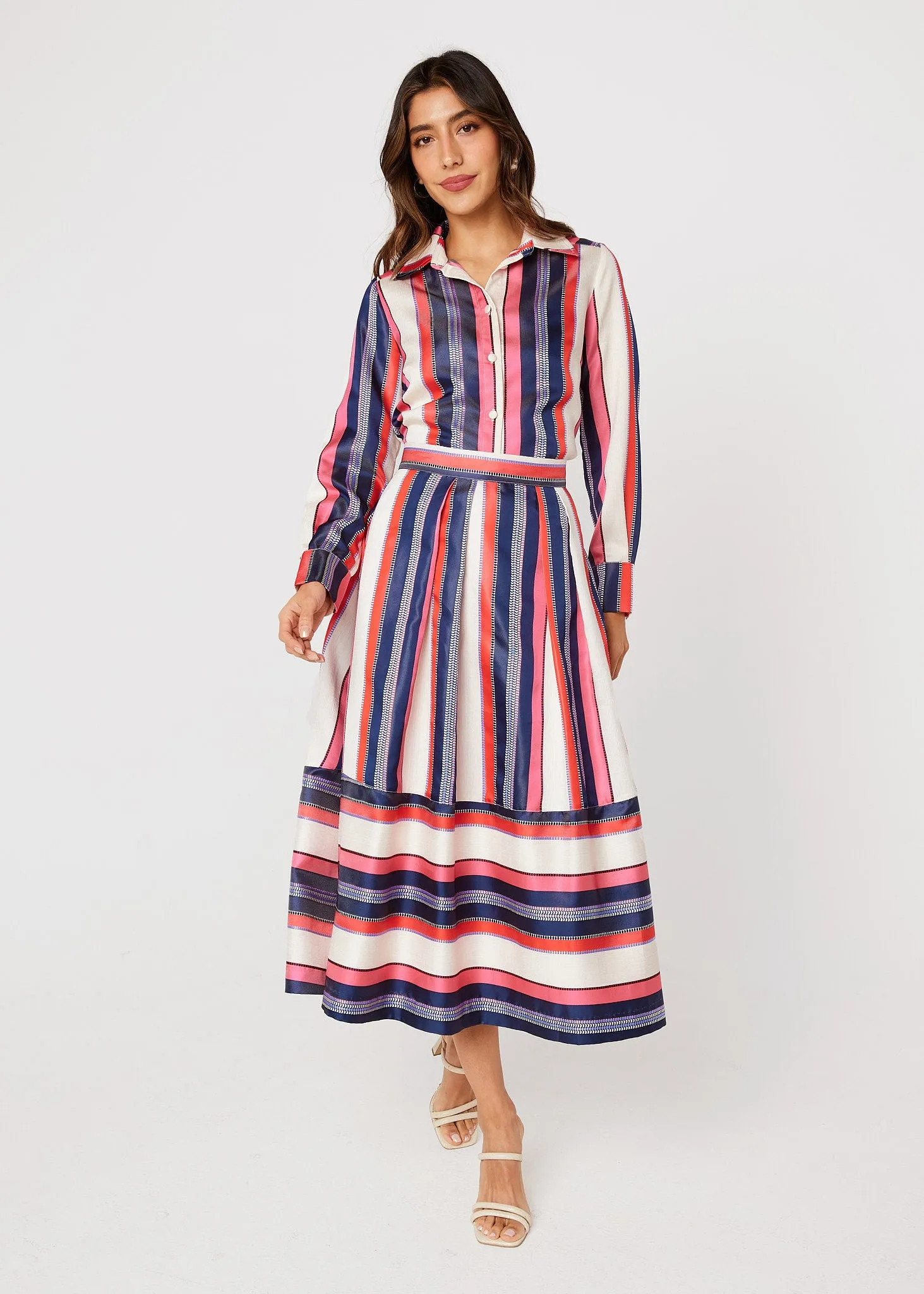Margaret Blouse Carnation Coastal Stripe Jacquard sold by Abbey Glass product image thumbnail 2