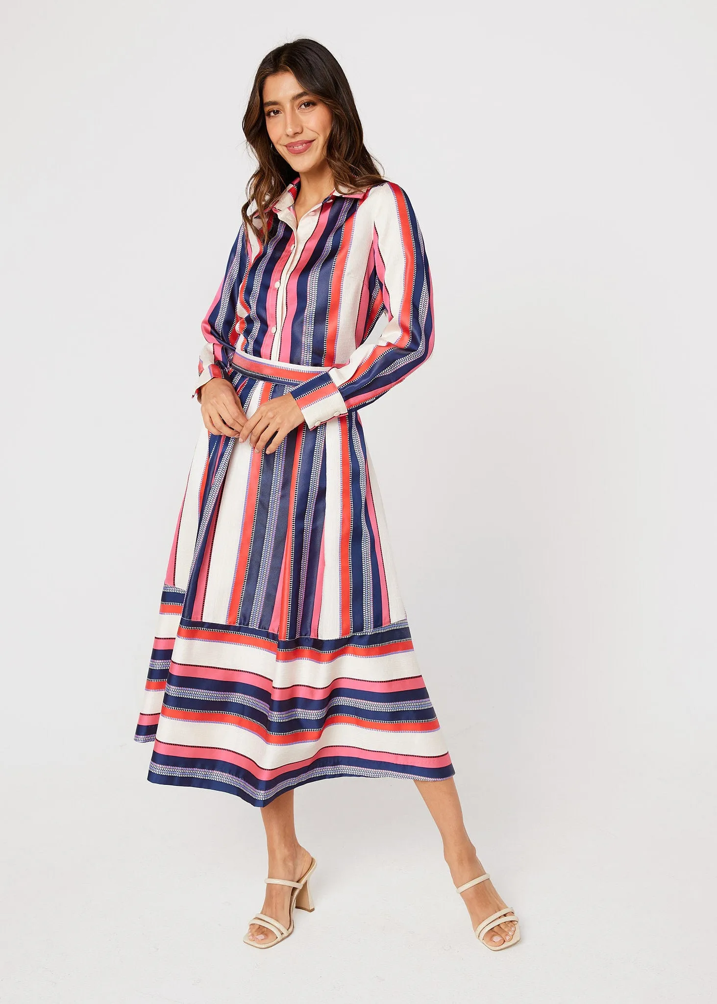 Margaret Blouse Carnation Coastal Stripe Jacquard sold by Abbey Glass product image thumbnail 4