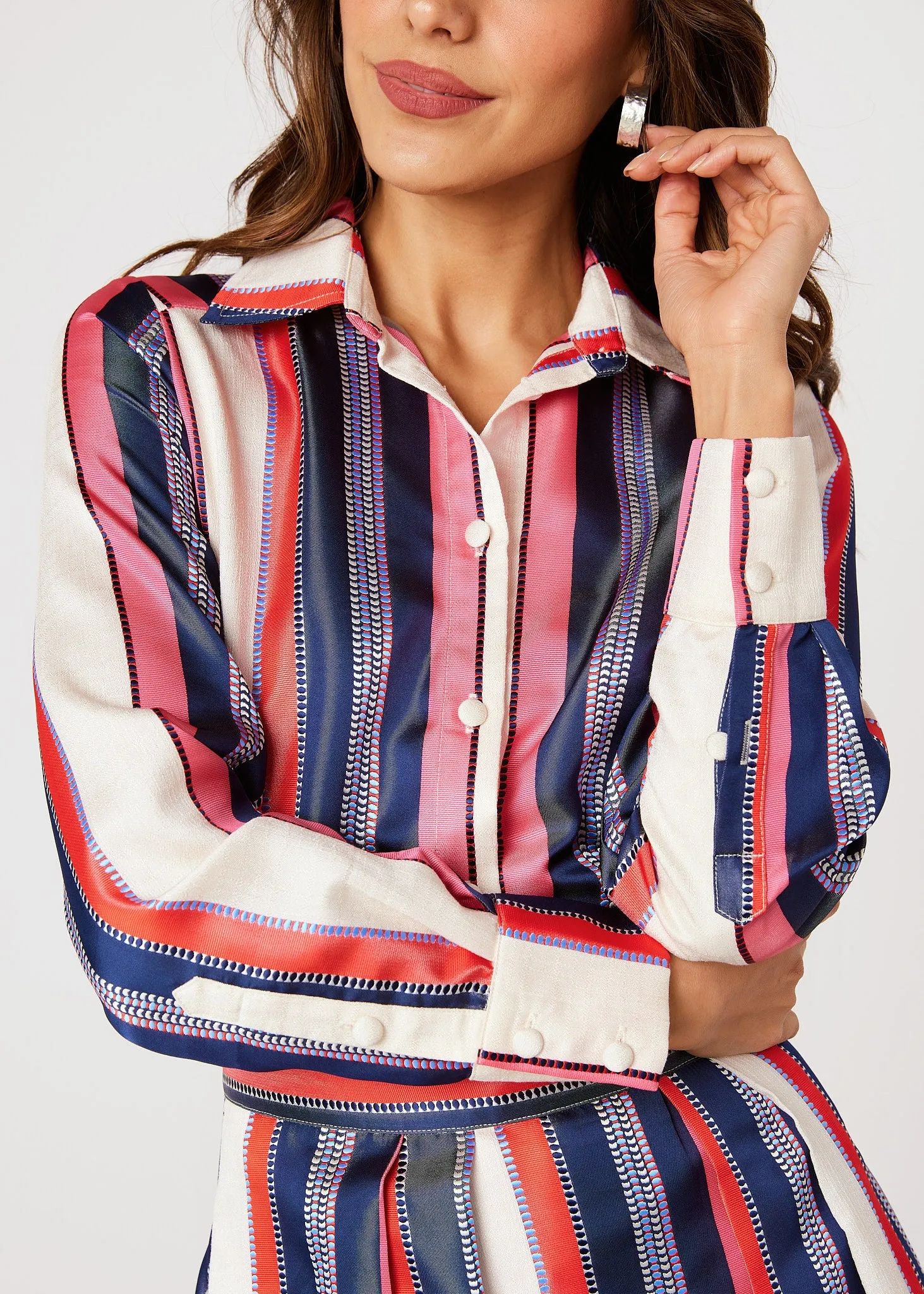 Margaret Blouse Carnation Coastal Stripe Jacquard sold by Abbey Glass product image thumbnail 3
