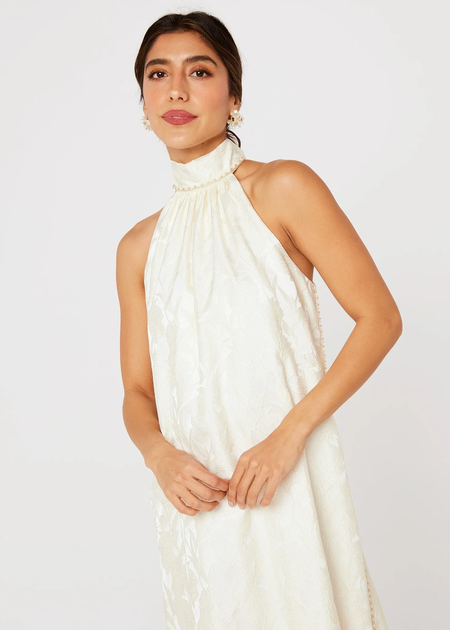 Rory Gown Ivory Garden Embossed Satin sold by Abbey Glass product image thumbnail 3