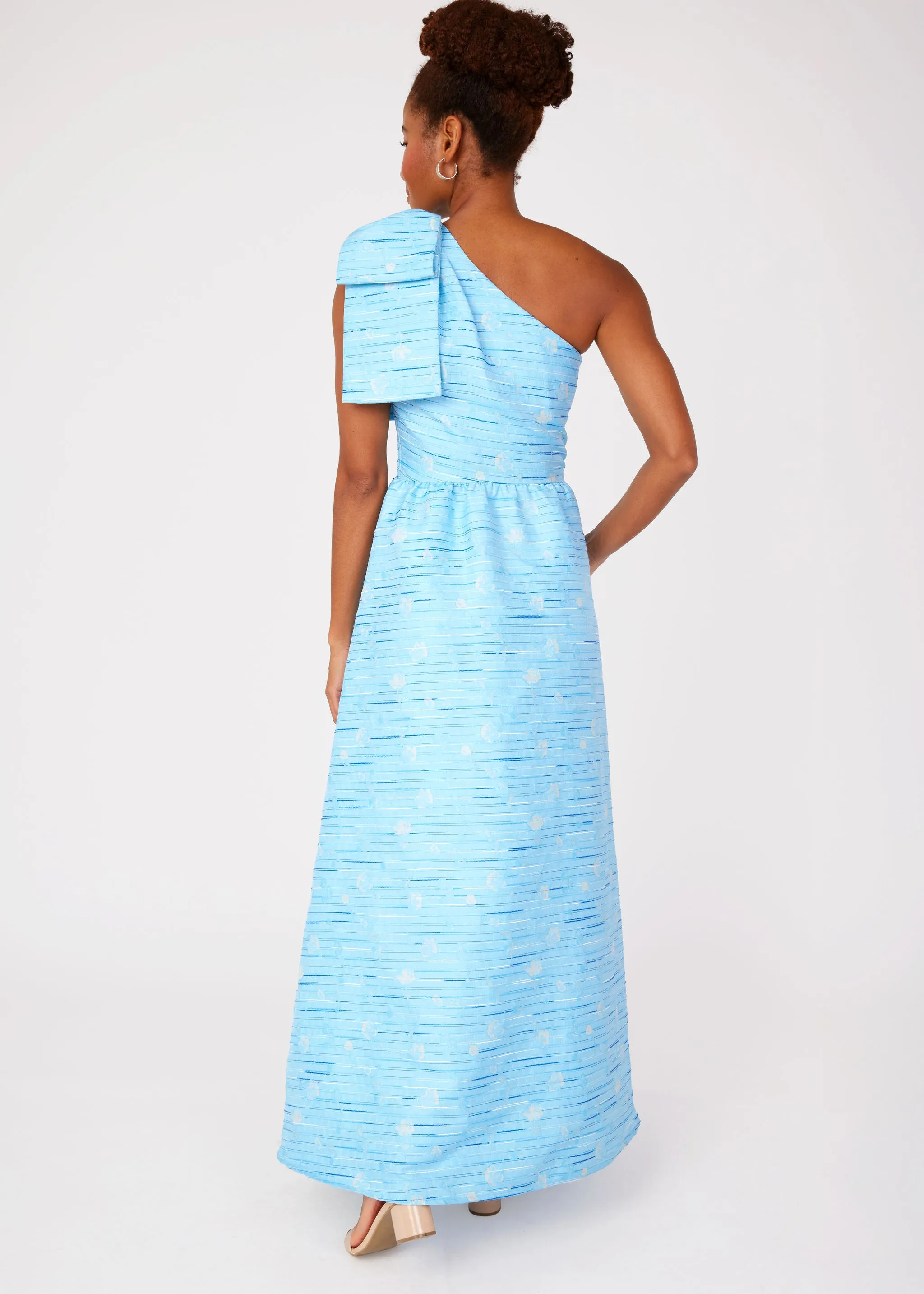 Caroline Gown Blue Textured Dupioni sold by Abbey Glass product image thumbnail 5