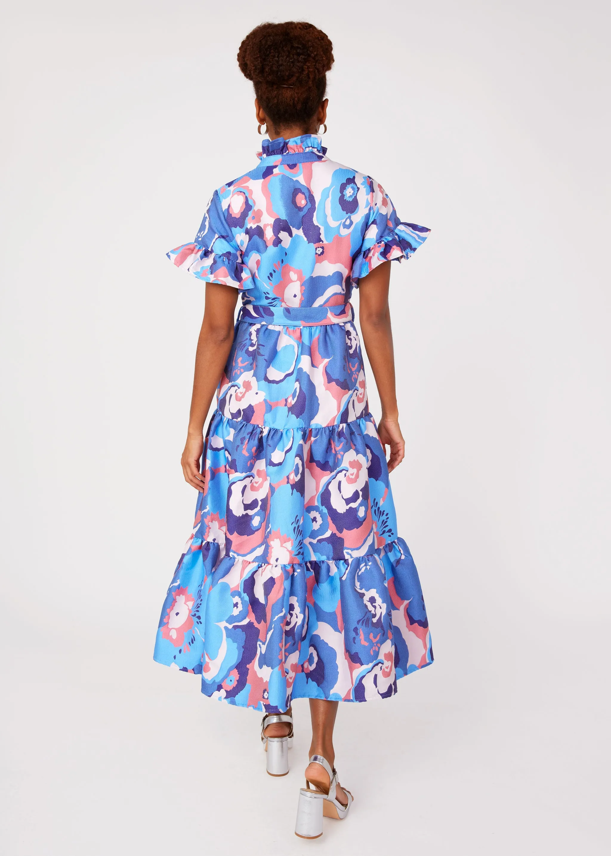 Sadie Maxi Dress Blue Retro Jacquard sold by Abbey Glass product image thumbnail 4
