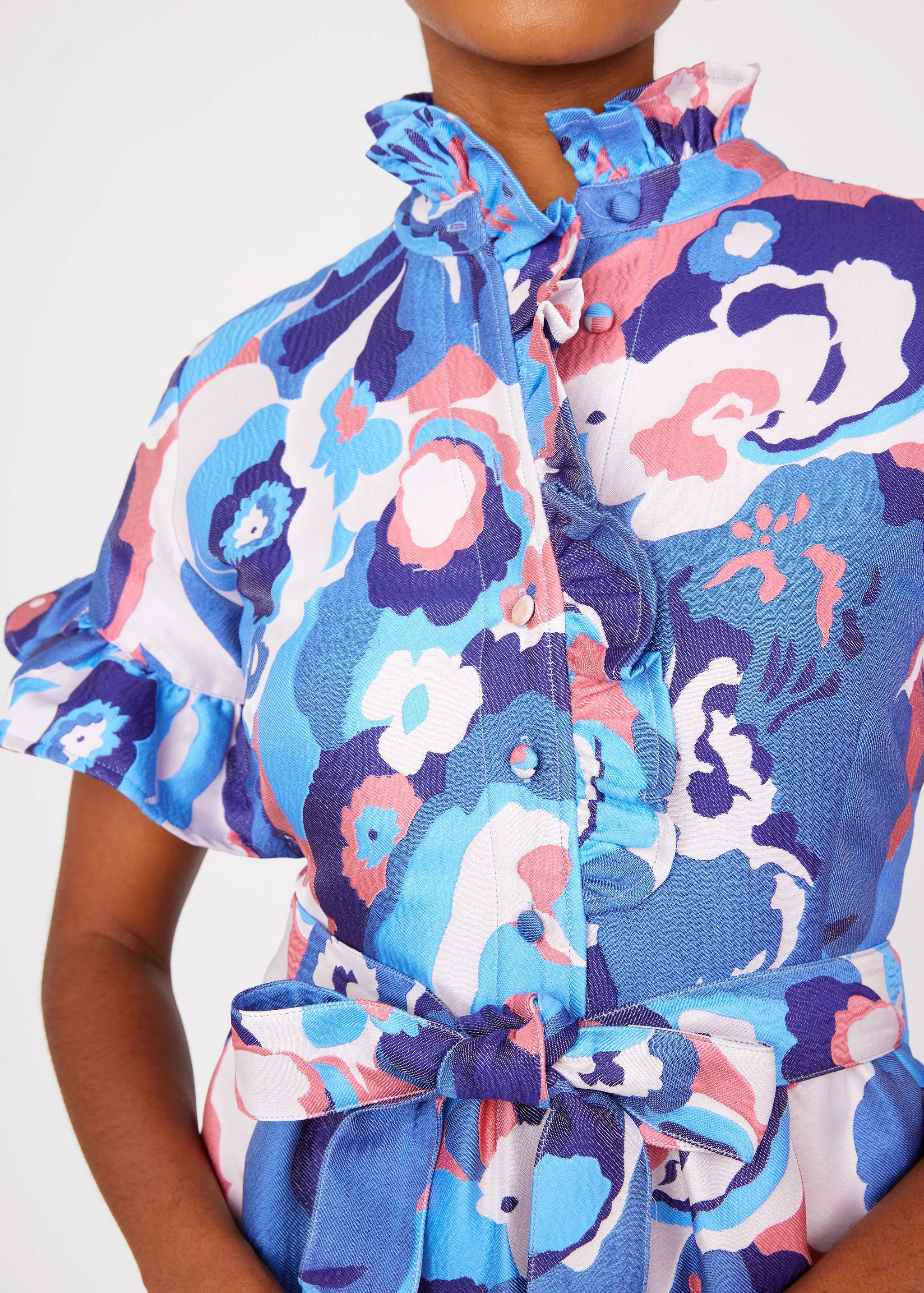 Sadie Maxi Dress Blue Retro Jacquard sold by Abbey Glass product image thumbnail 2