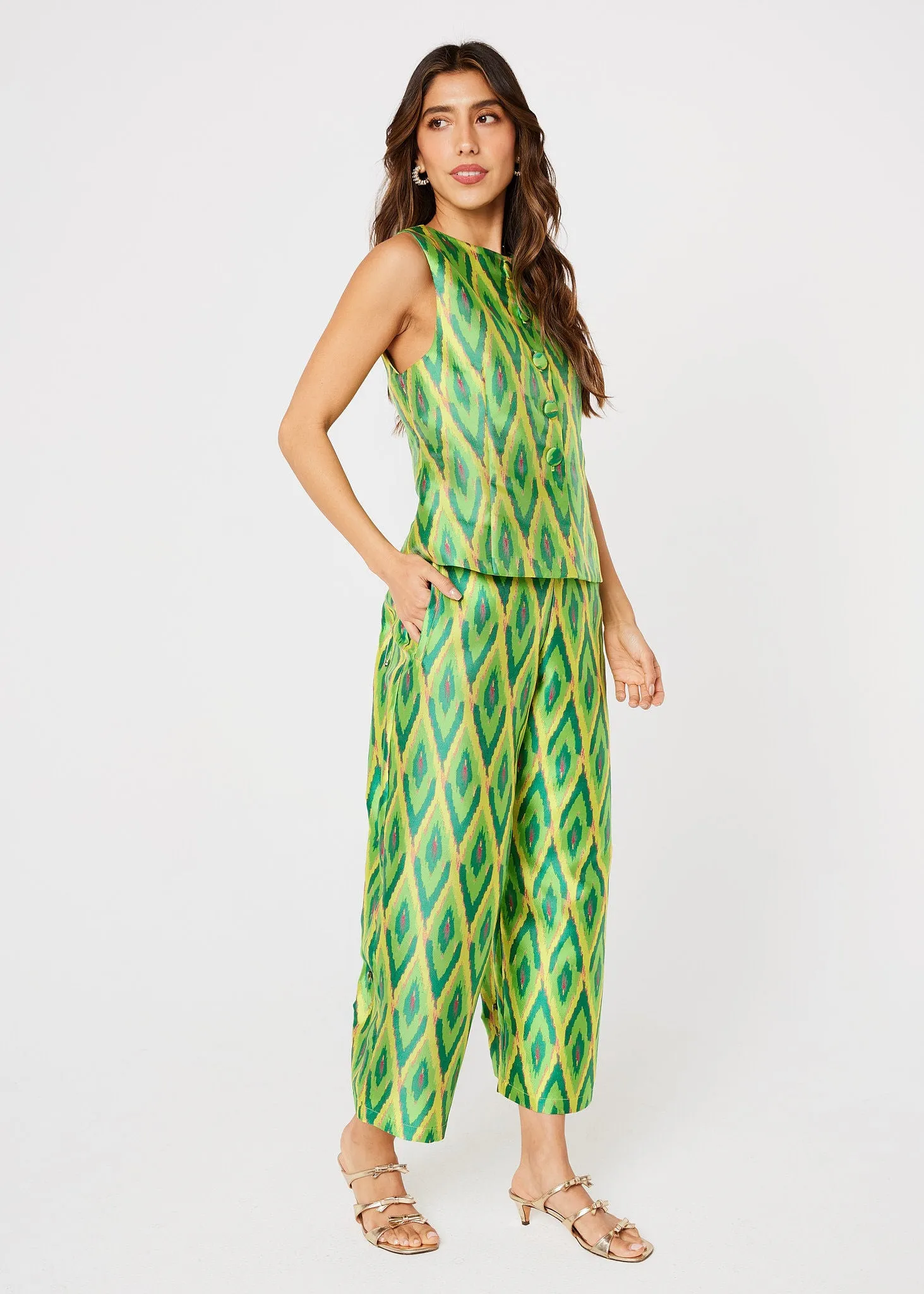 Taylor Pant Lime Ikat Jacquard sold by Abbey Glass product image thumbnail 3