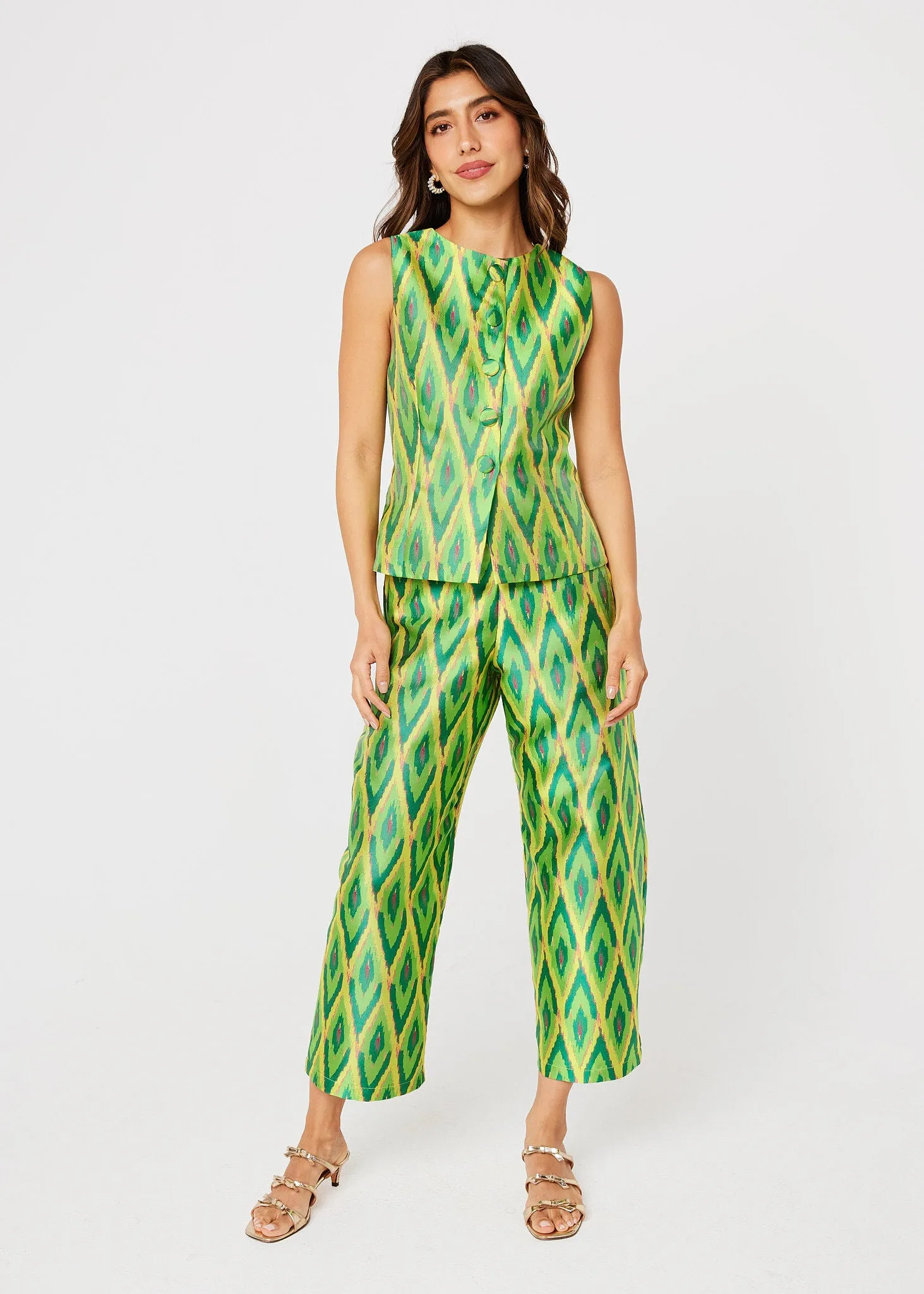 Taylor Pant Lime Ikat Jacquard sold by Abbey Glass product image thumbnail 2