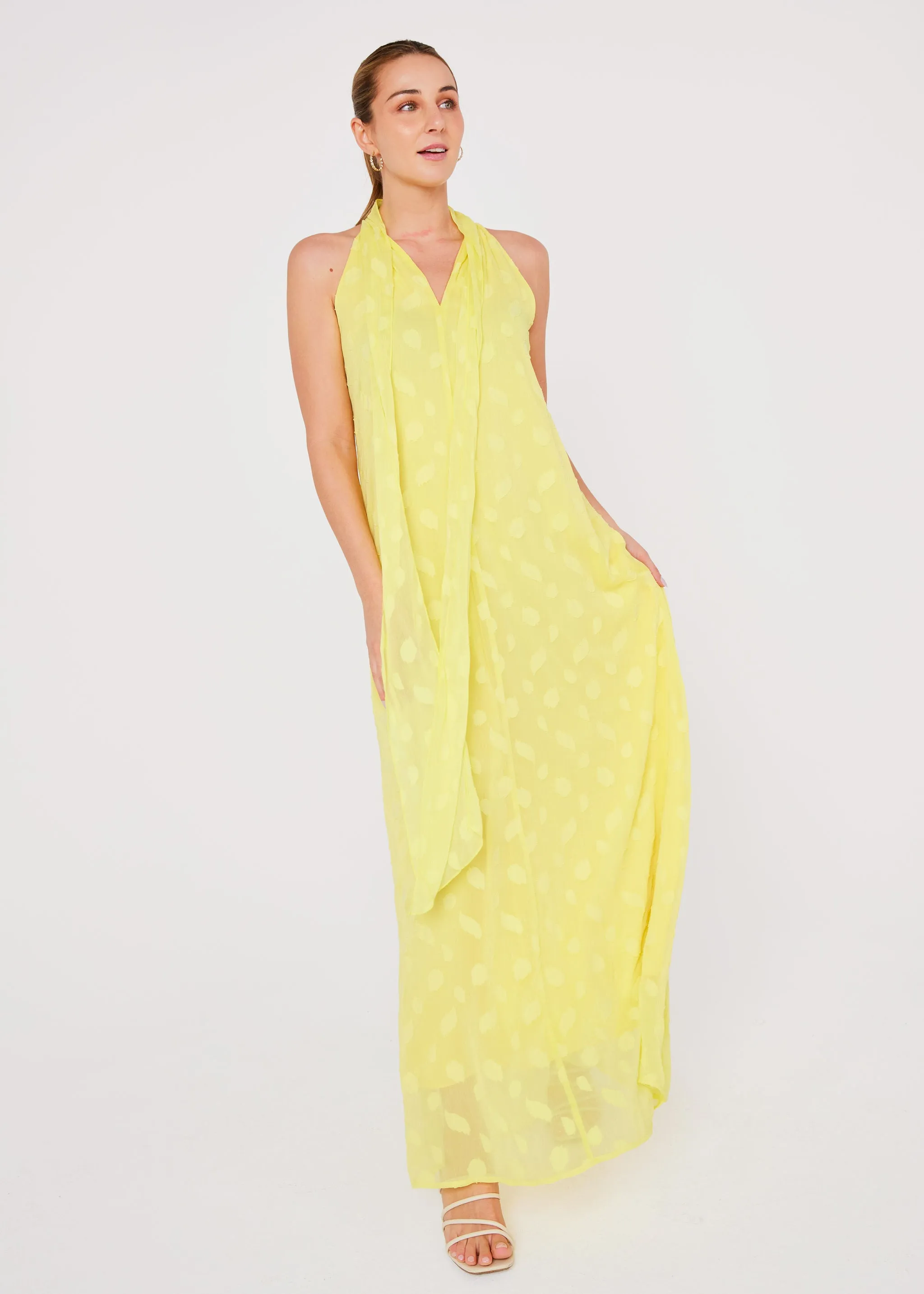 Rory Gown Lemon Leaf Chiffon sold by Abbey Glass product image thumbnail 5