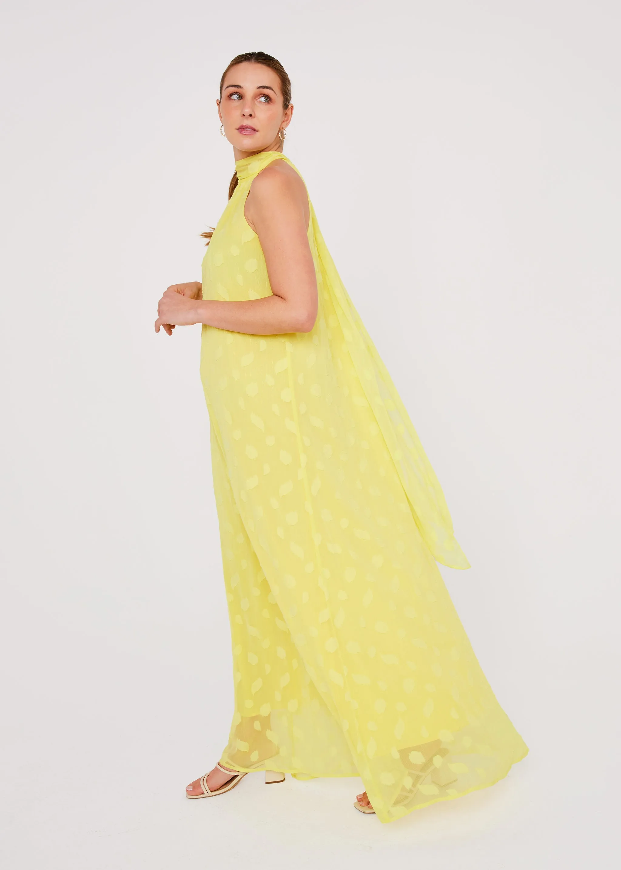 Rory Gown Lemon Leaf Chiffon sold by Abbey Glass product image thumbnail 3
