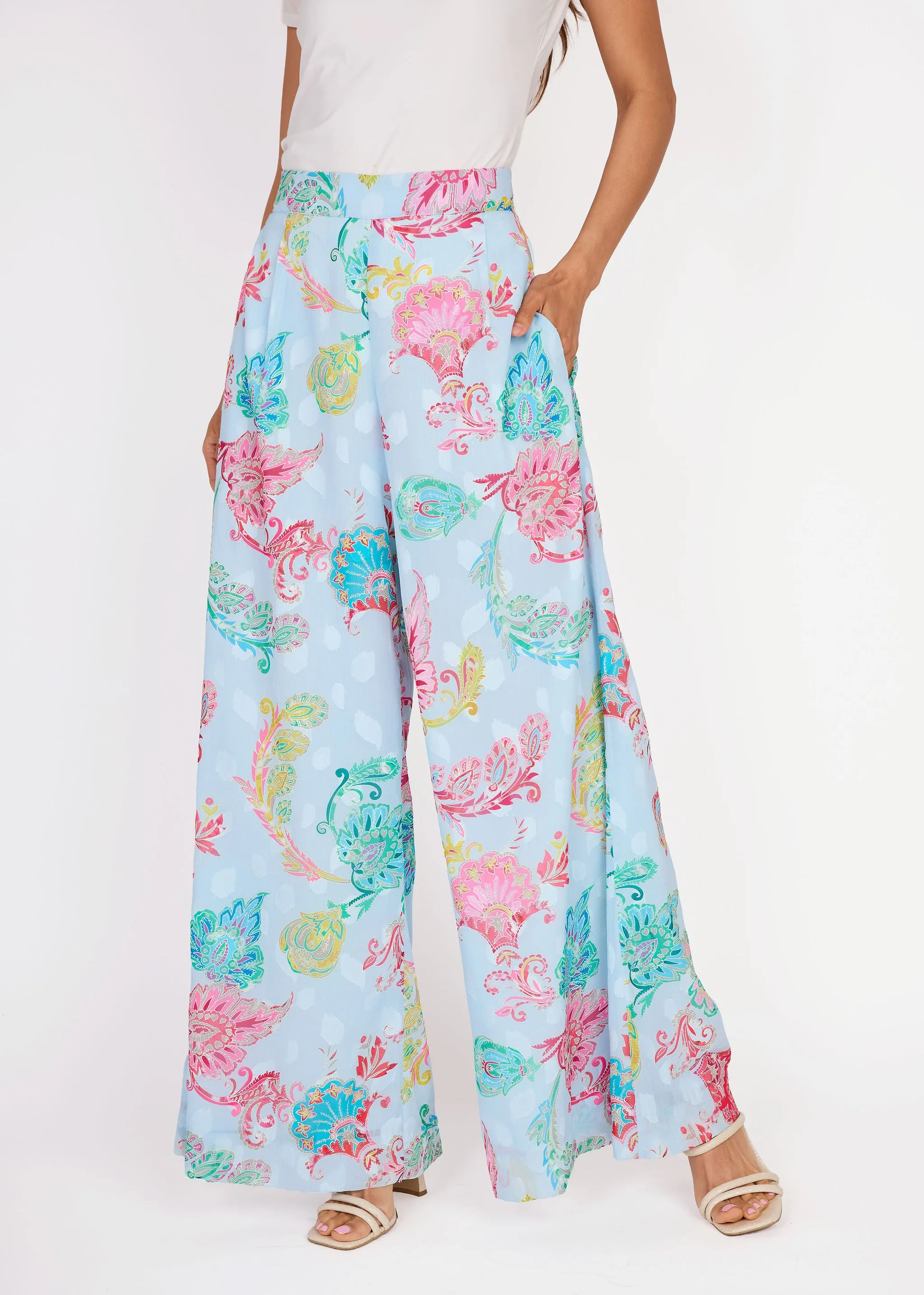 Goldie Pant Sky Blue Paisley Chiffon sold by Abbey Glass product image thumbnail 3