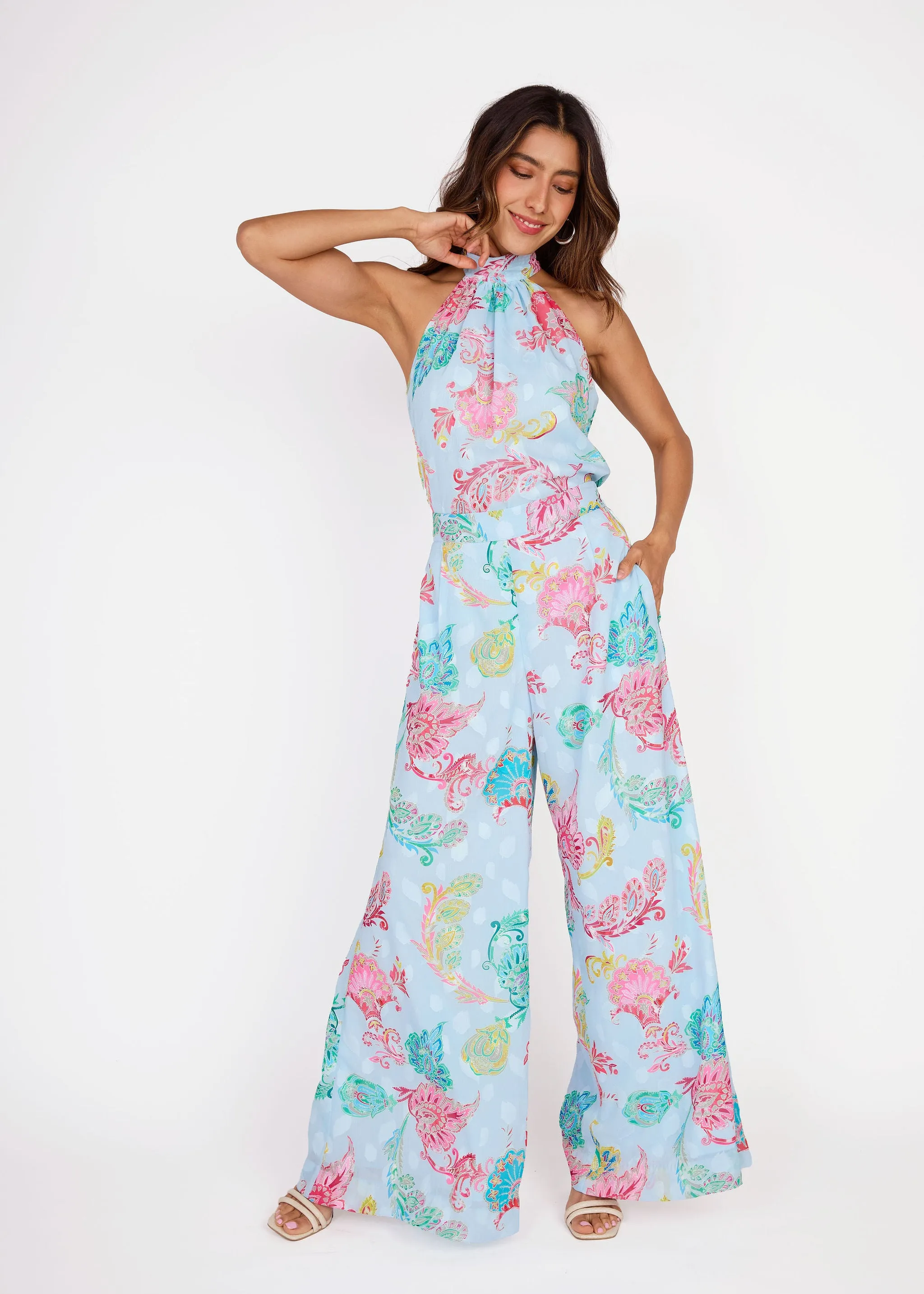 Goldie Pant Sky Blue Paisley Chiffon sold by Abbey Glass product image thumbnail 4