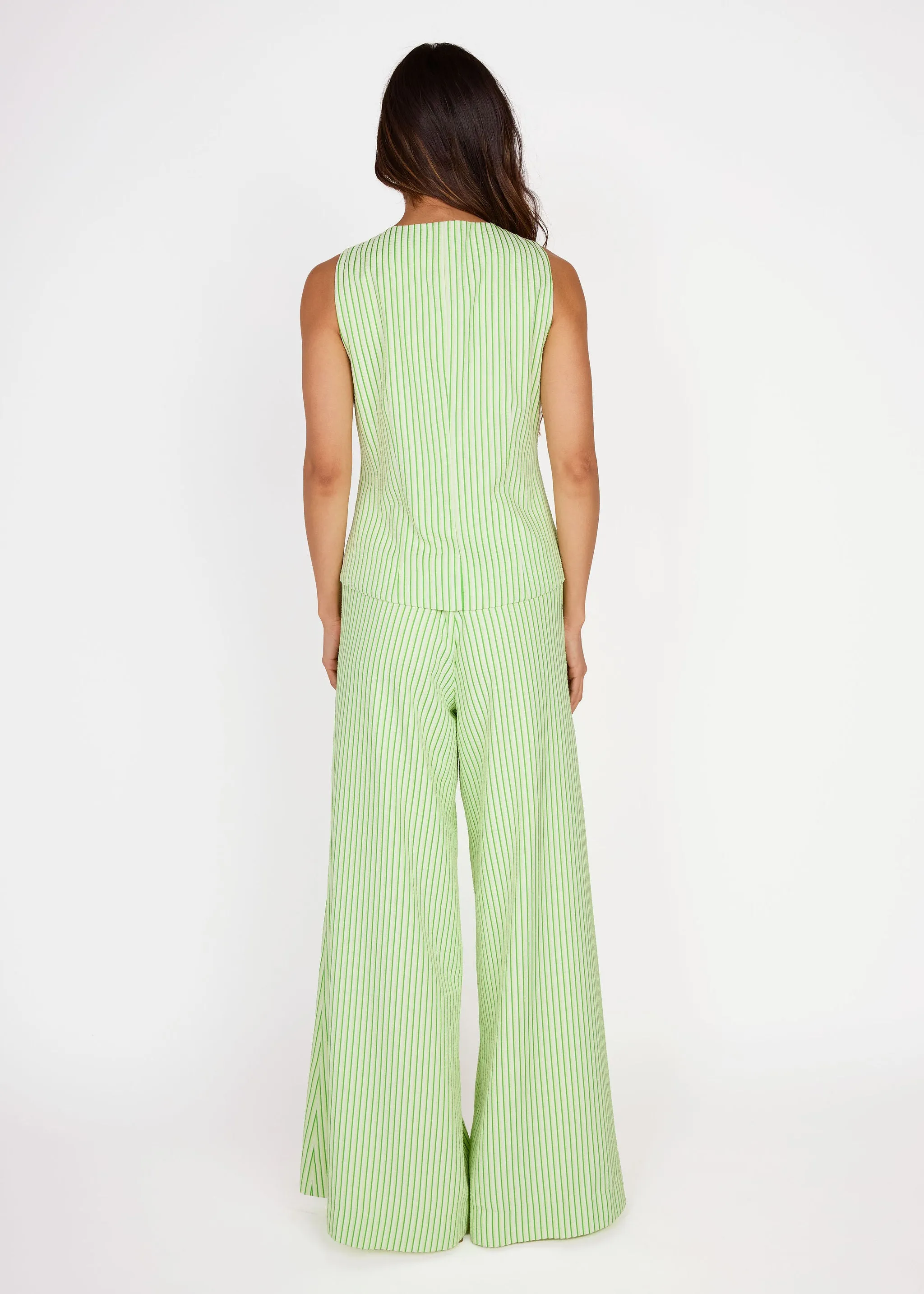 Callie Top Green Stripe Seersucker sold by Abbey Glass product image thumbnail 5