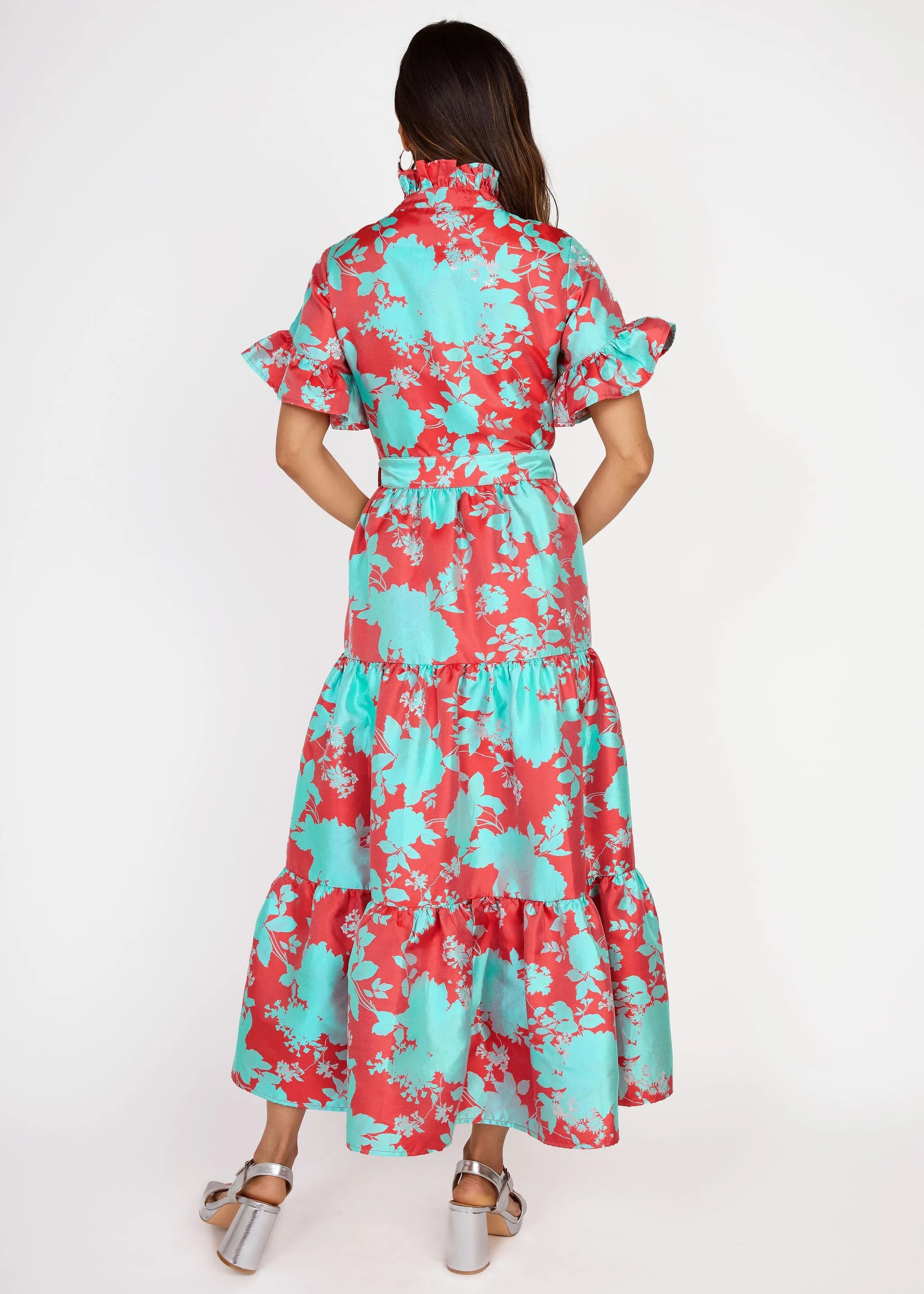 Sadie Maxi Dress Red Briar Bloom Jacquard sold by Abbey Glass product image thumbnail 4